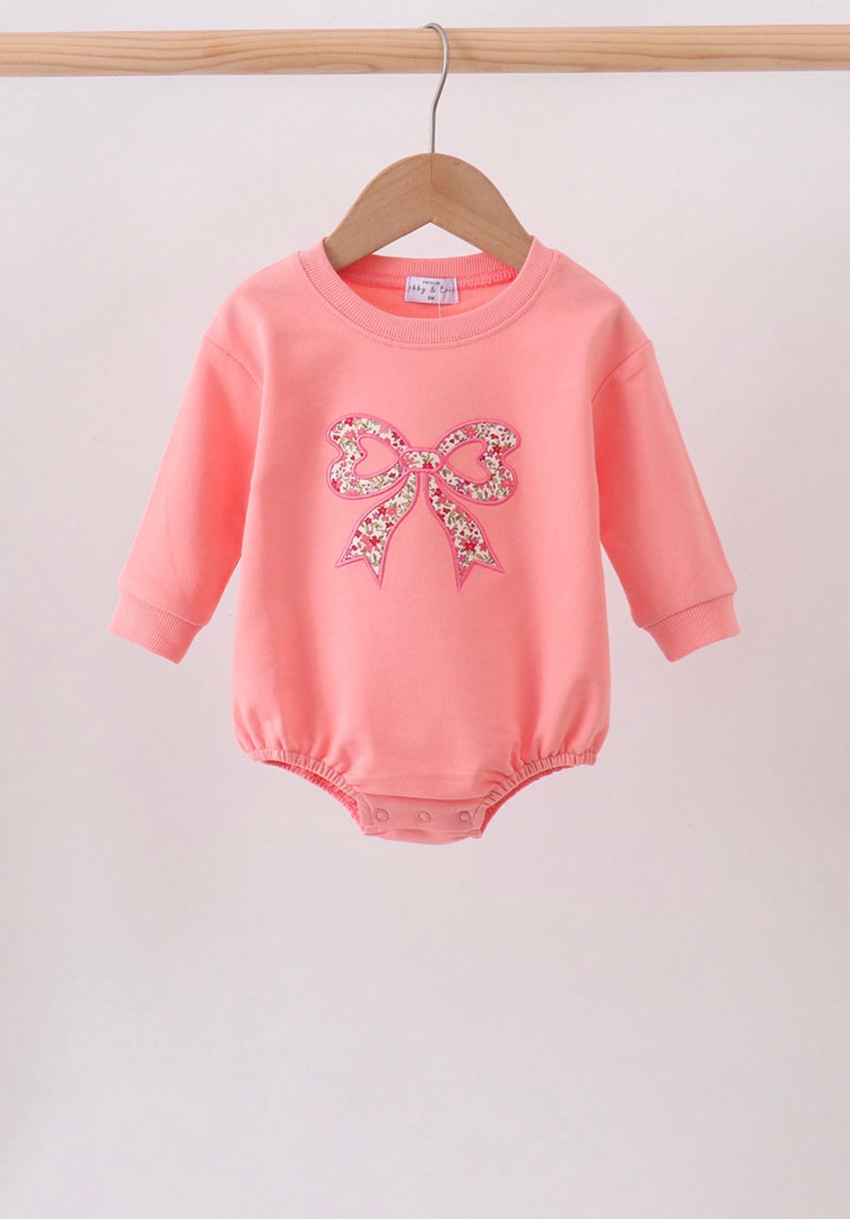 Pink Floral Bow Embroidery Bubble
