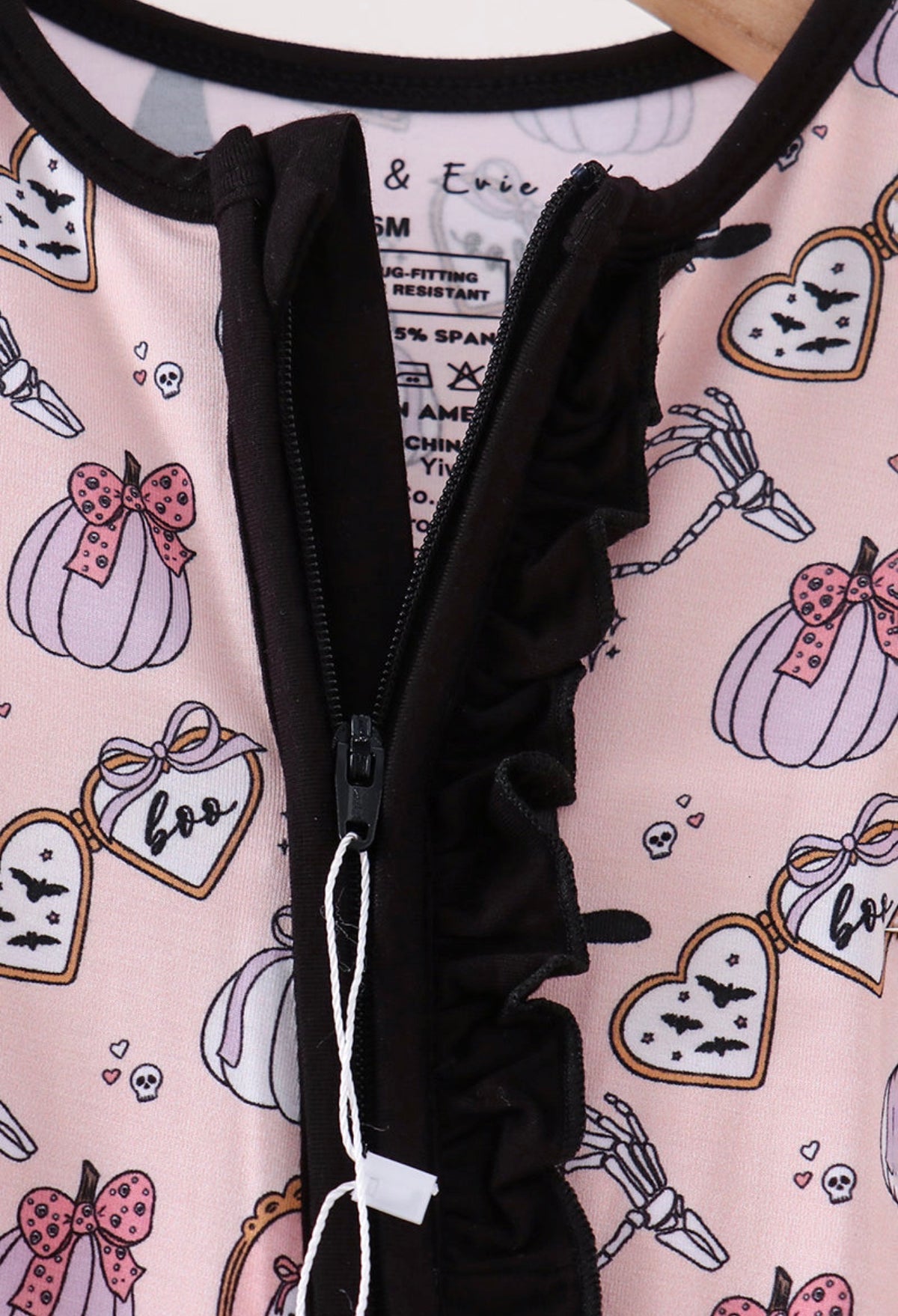 Pink Spooky Embroidery
Bamboo Ruffle Romper