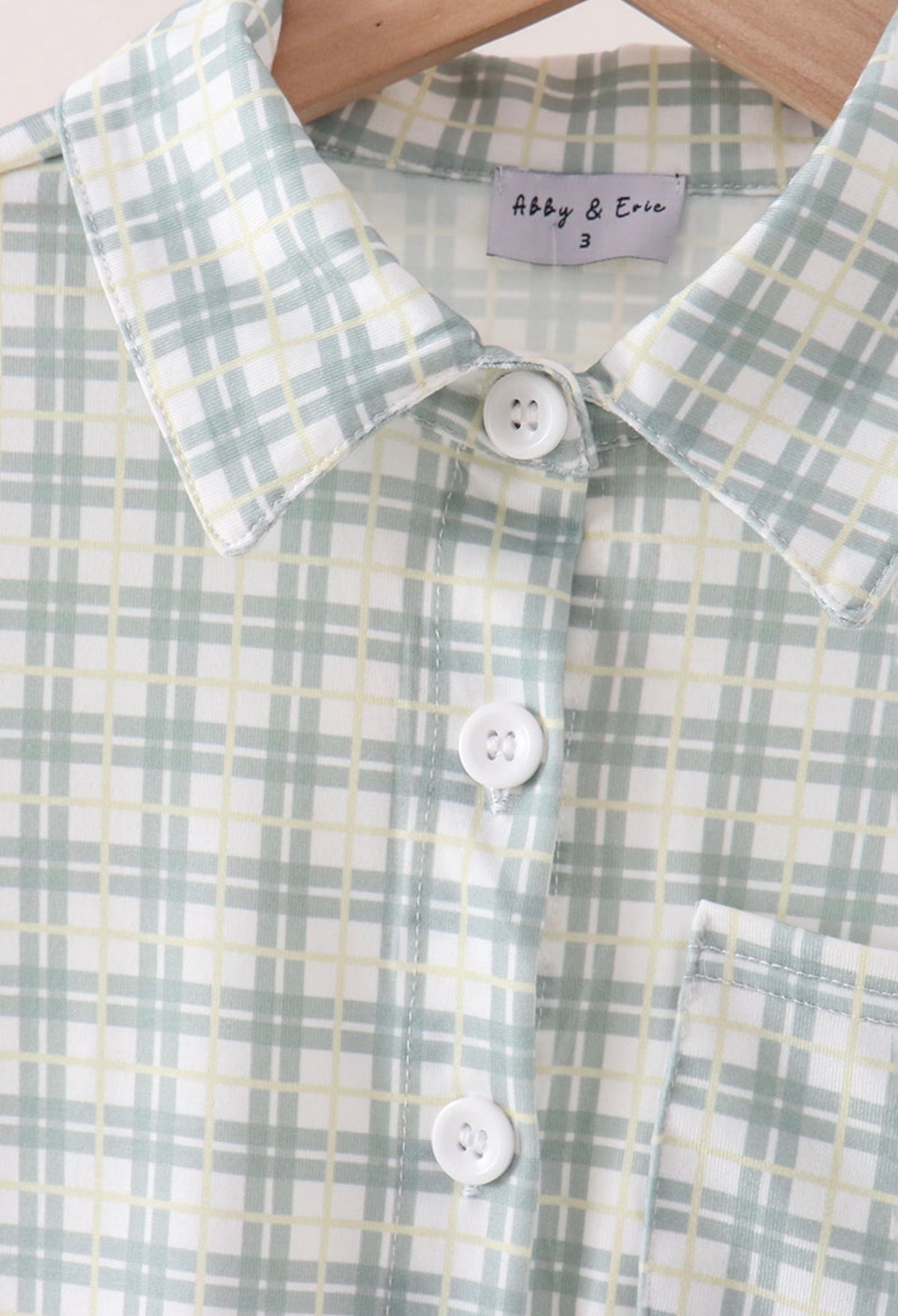 Sage plaid pocket button down shirt