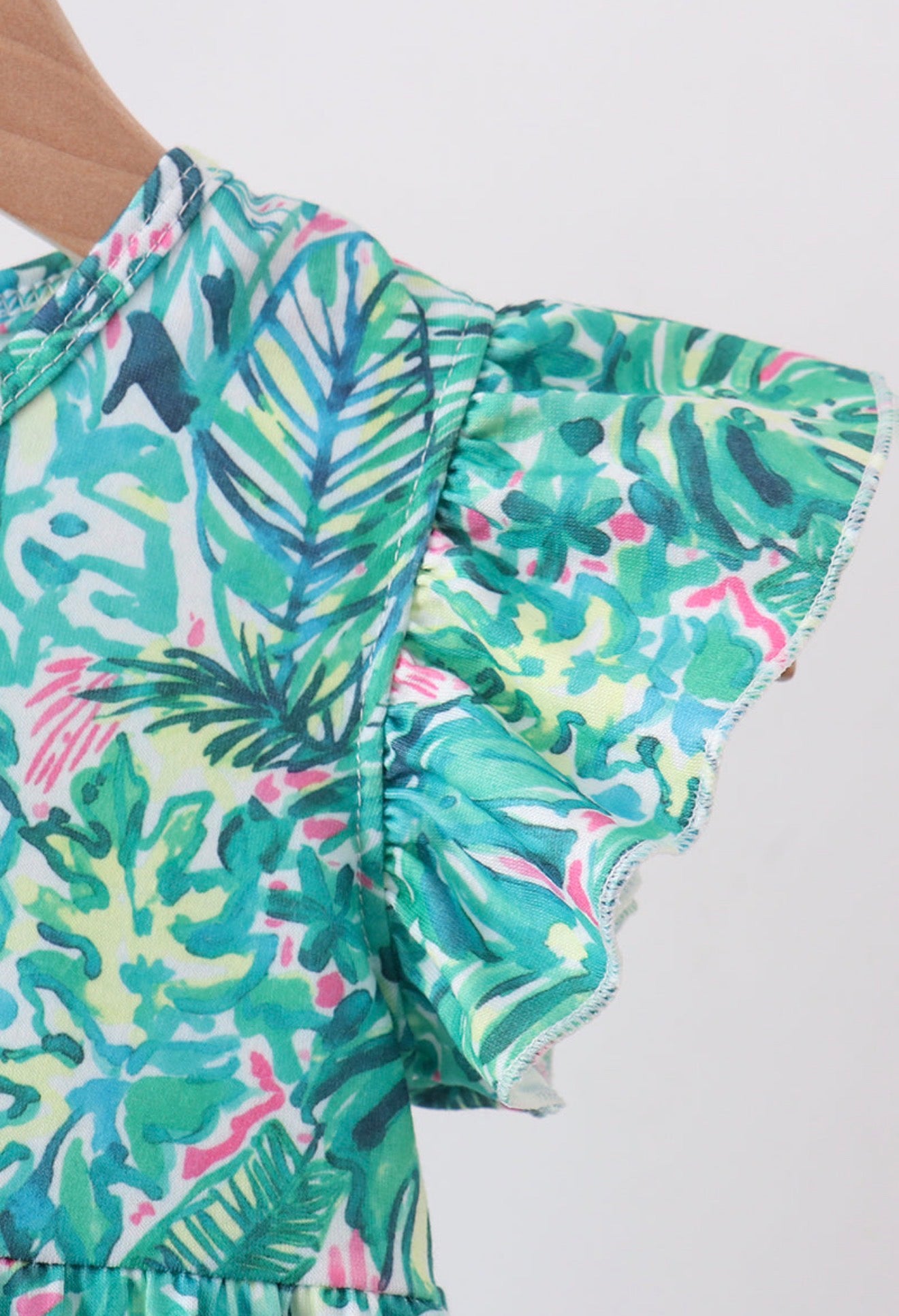 Green lily floral bubble