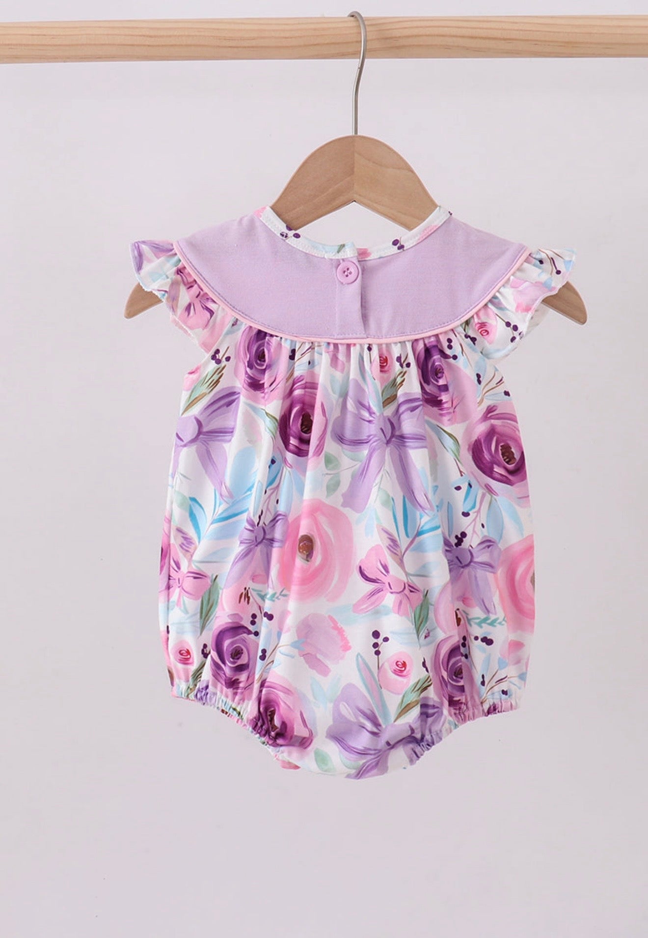 Purple MAMA’S GIRL floral ruffle bubble