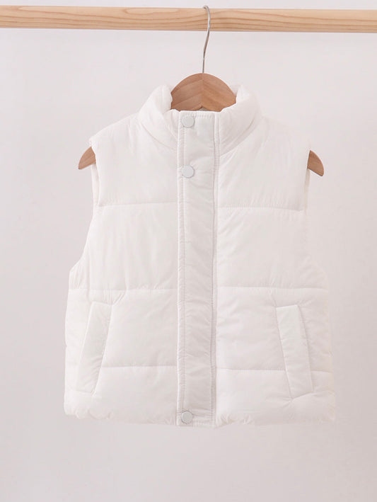 Girl’s white puffer vest