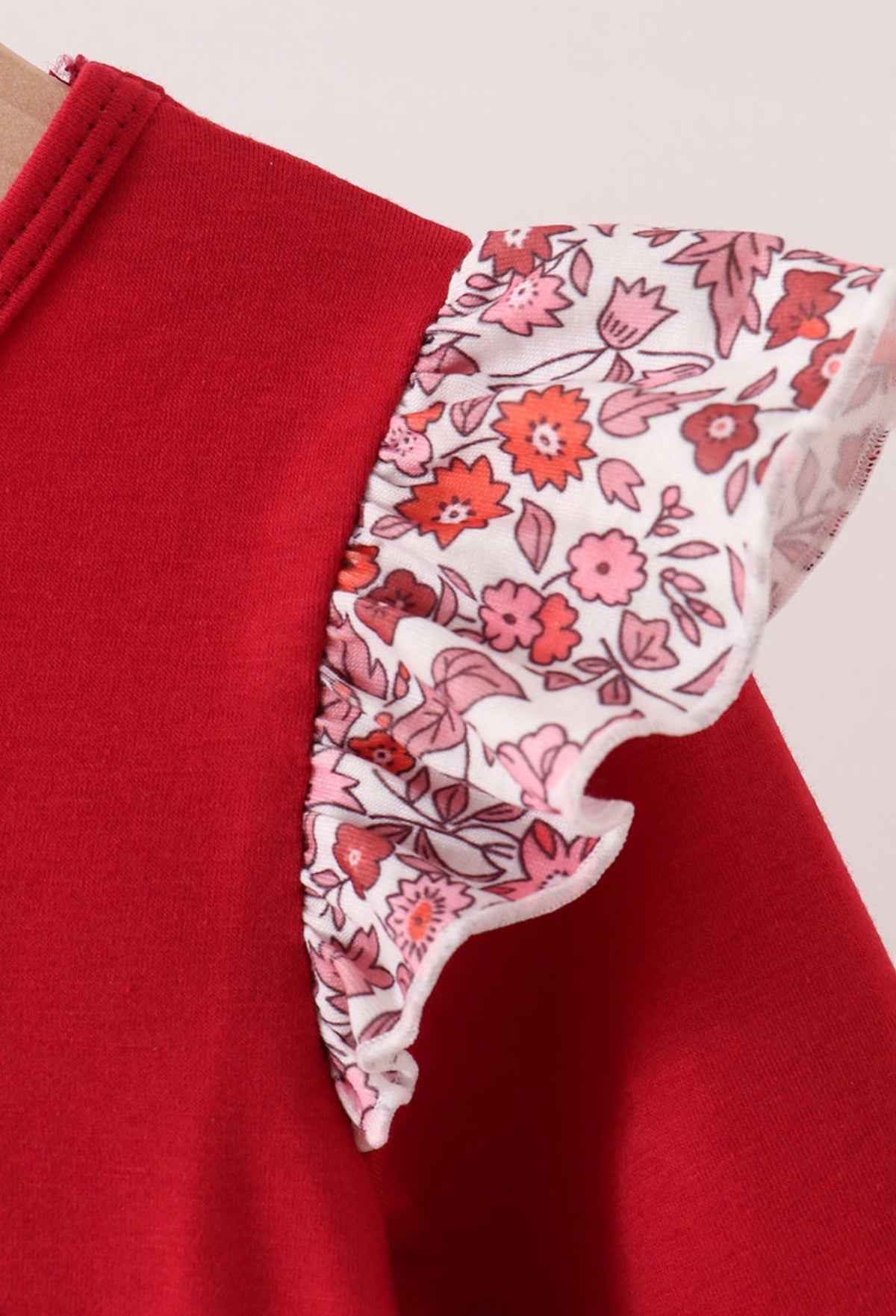 Maroon thankful leaves floral embroidey dress