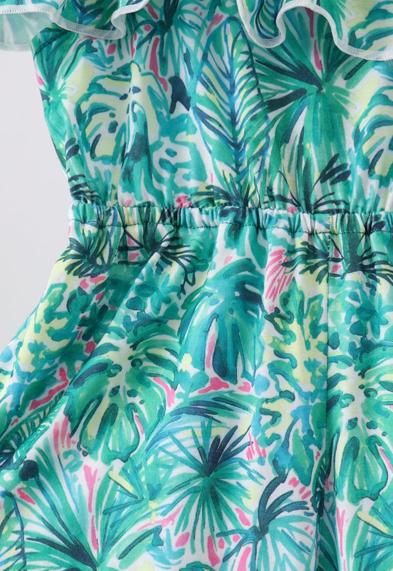 Green lily floral jumpsuit