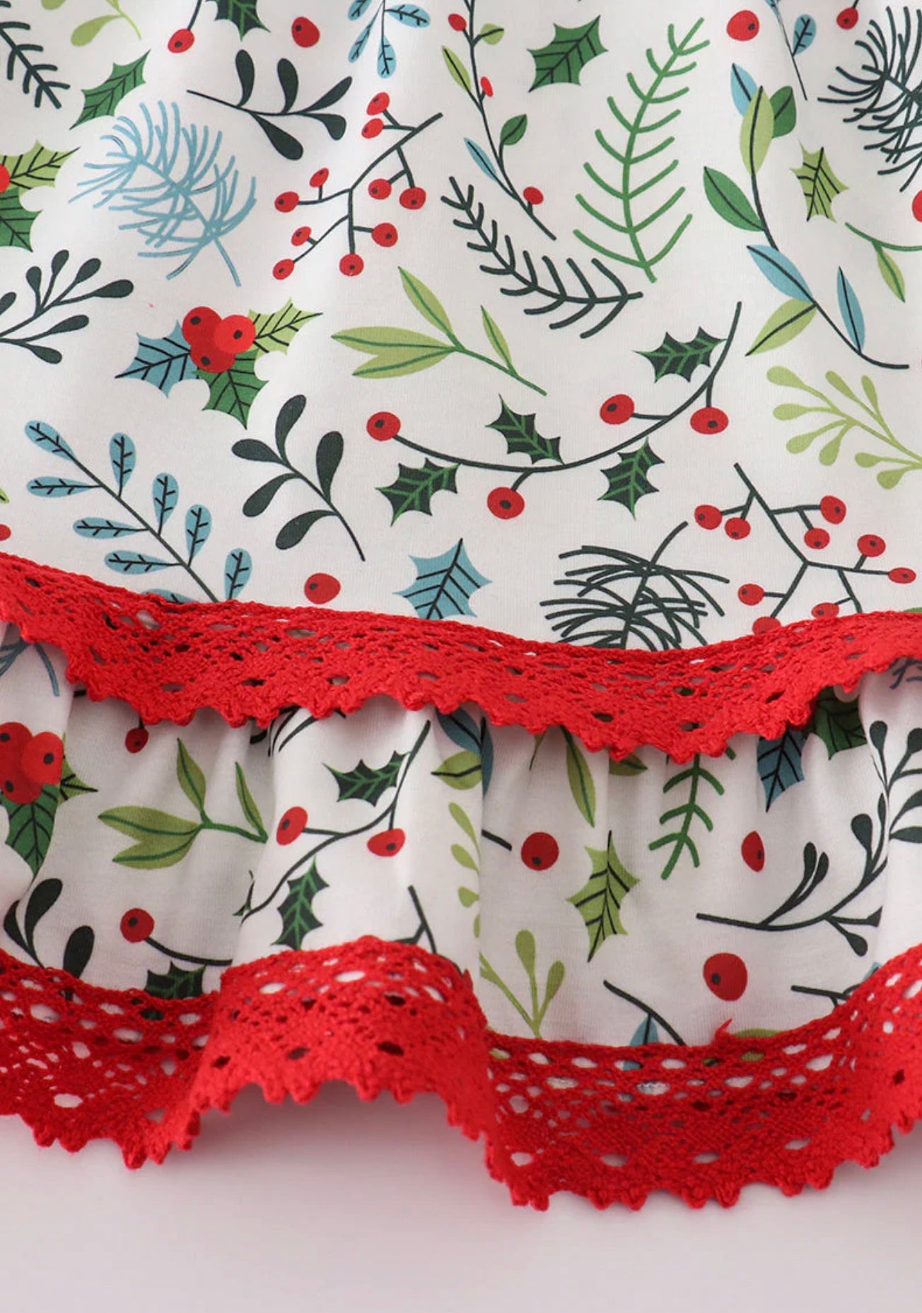 Christmas Print Ruffle Dress