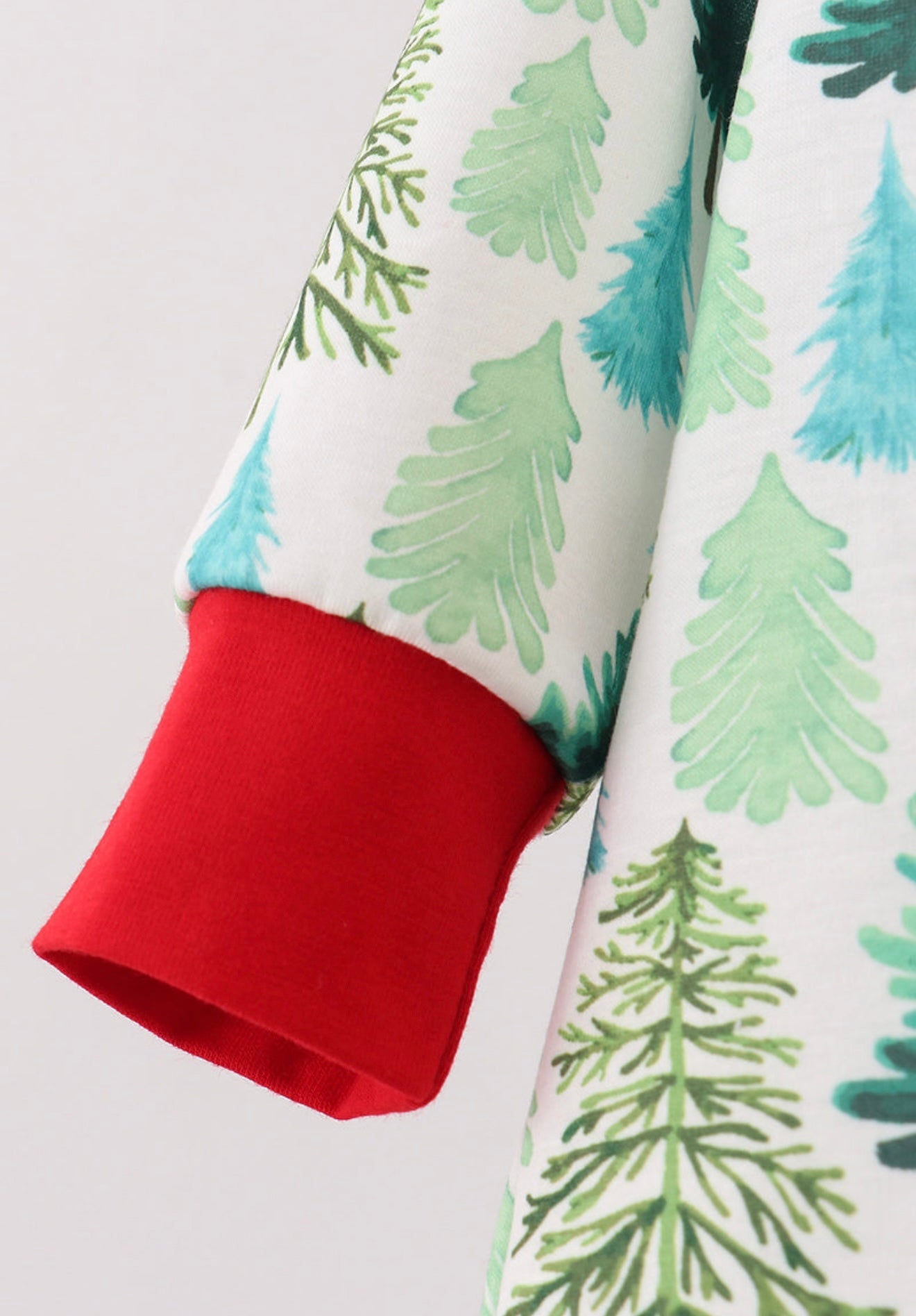 Green Christmas Tree Print Ruffle Girl Romper