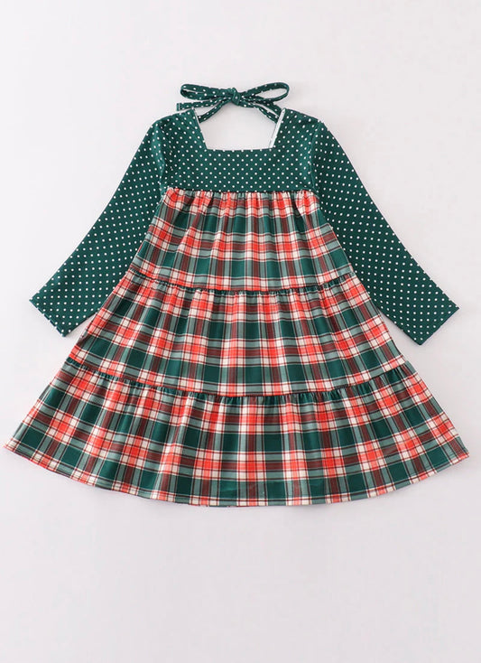 Forest Merry Christmas Plaid Dress ￼