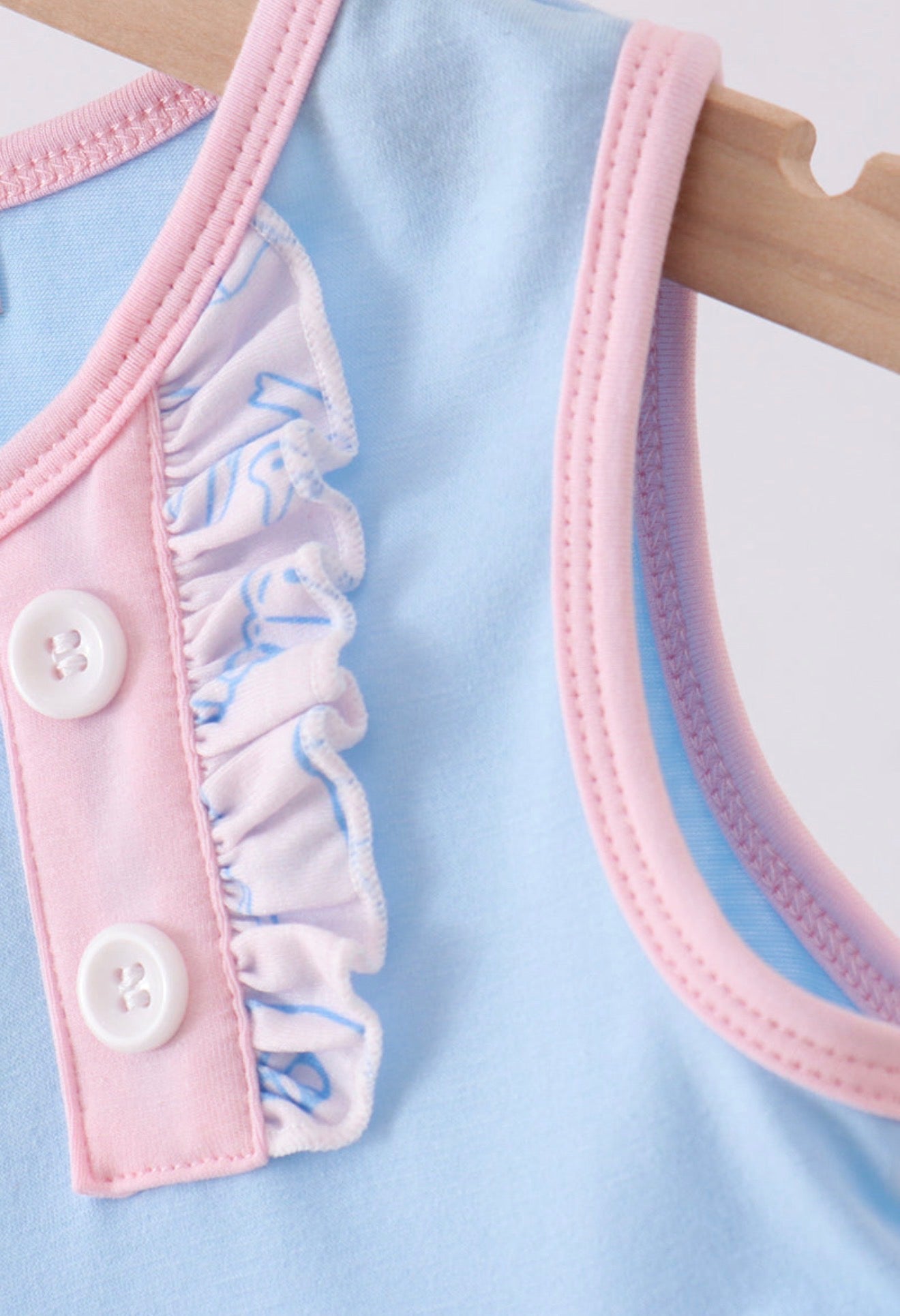 Blue shell starfish print ruffle dress