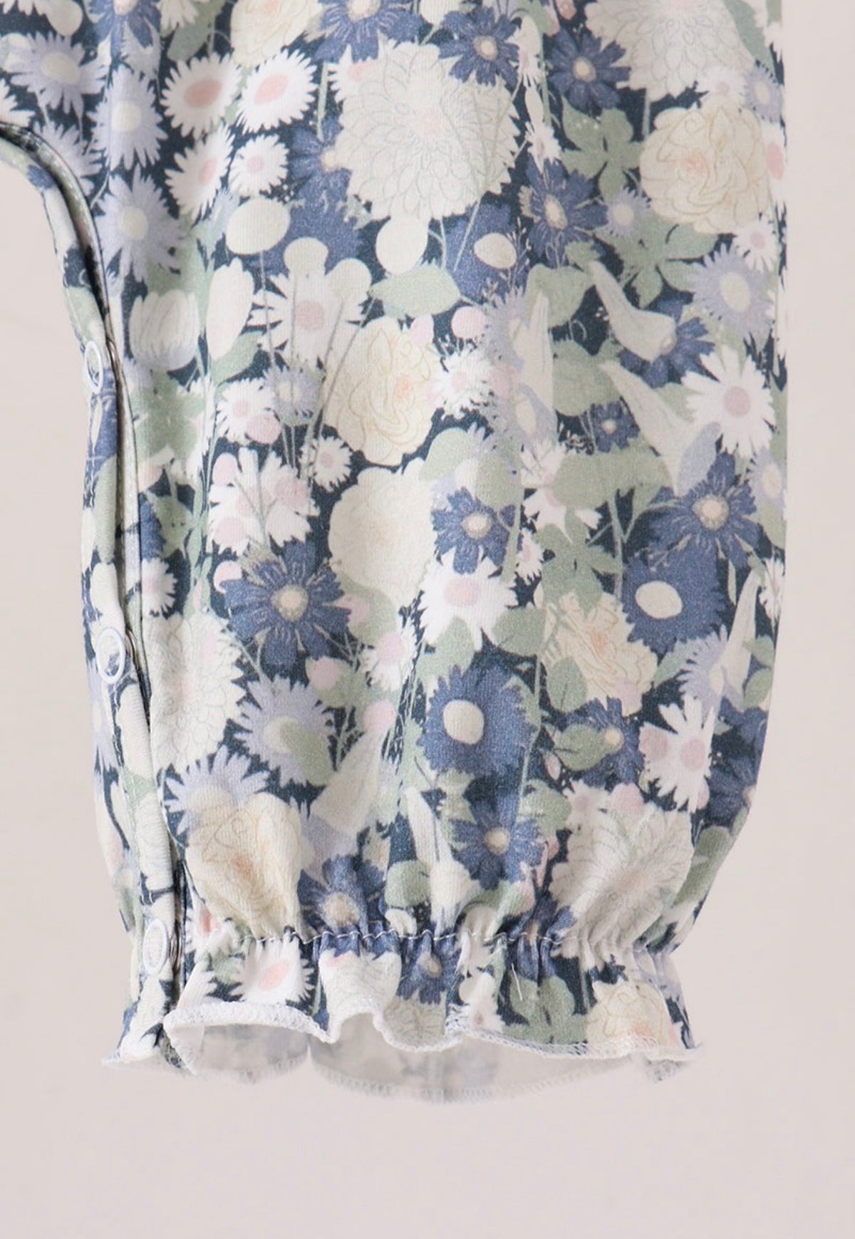 Vintage Floral Smocked Ruffle Romper Set