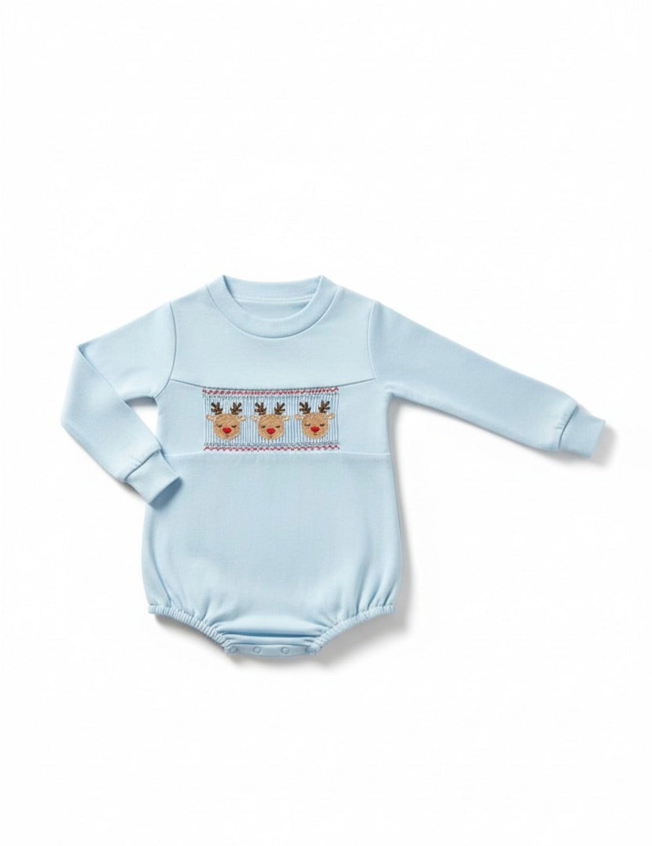 Blue deer embroidery boy’s bubble