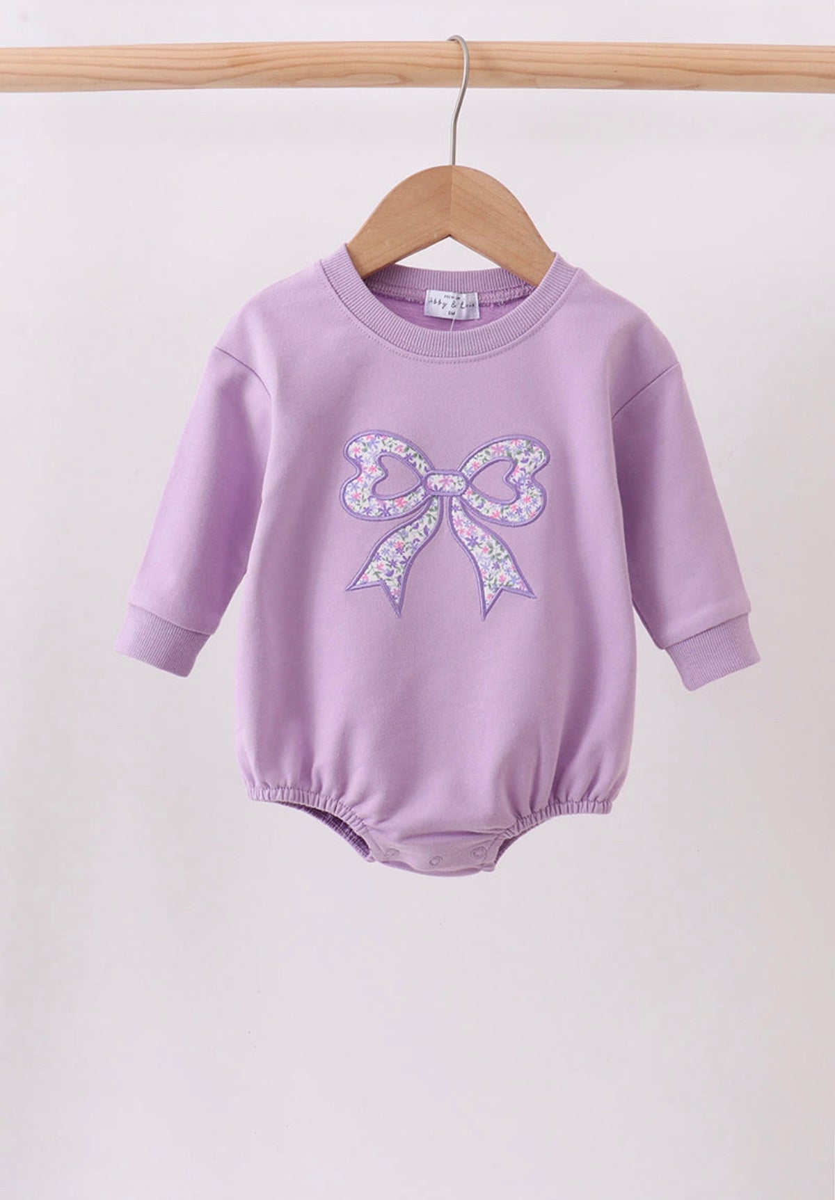 Purple Floral Bow Embroidery Bubble