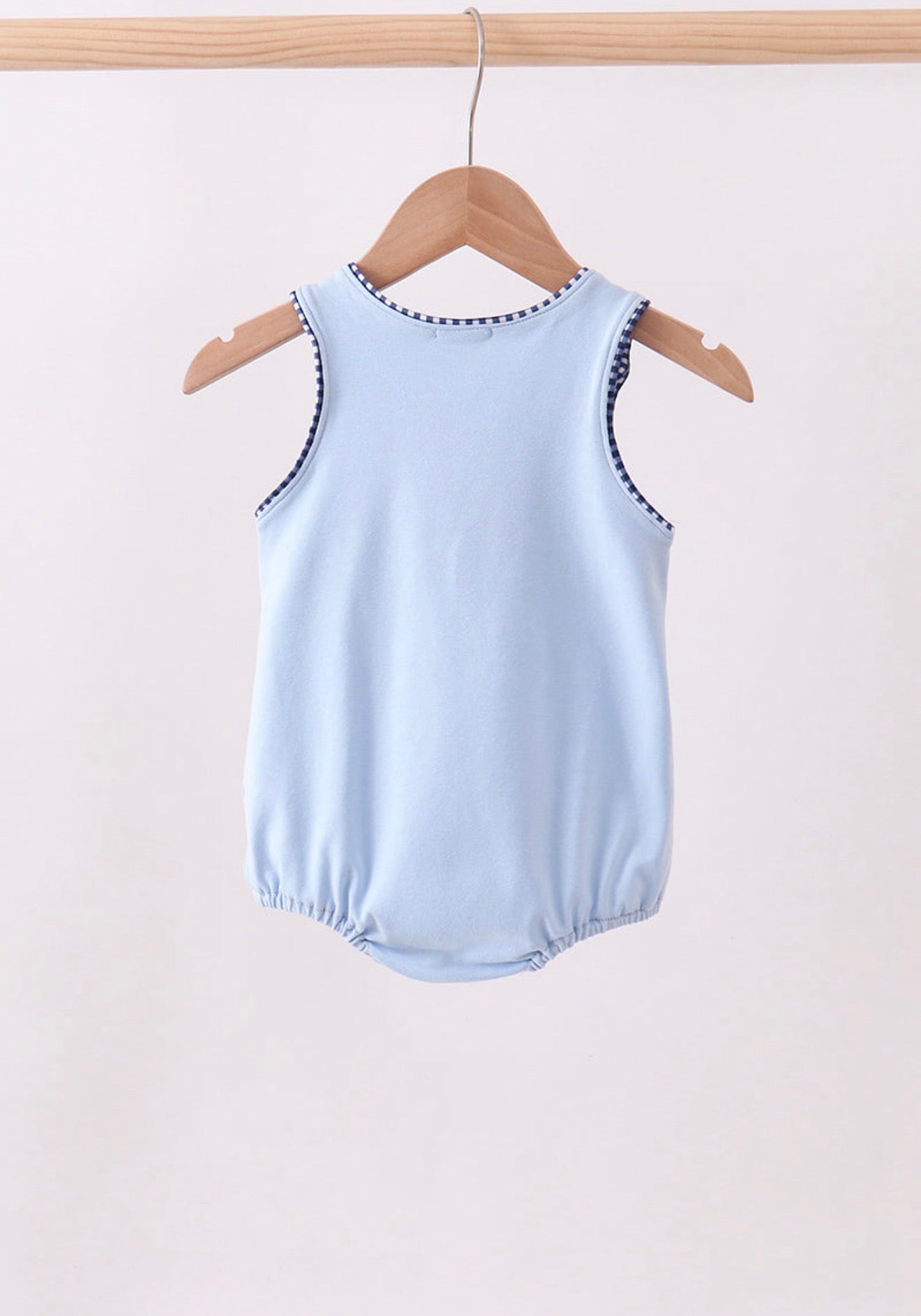 Blue baseball appliqué bubble