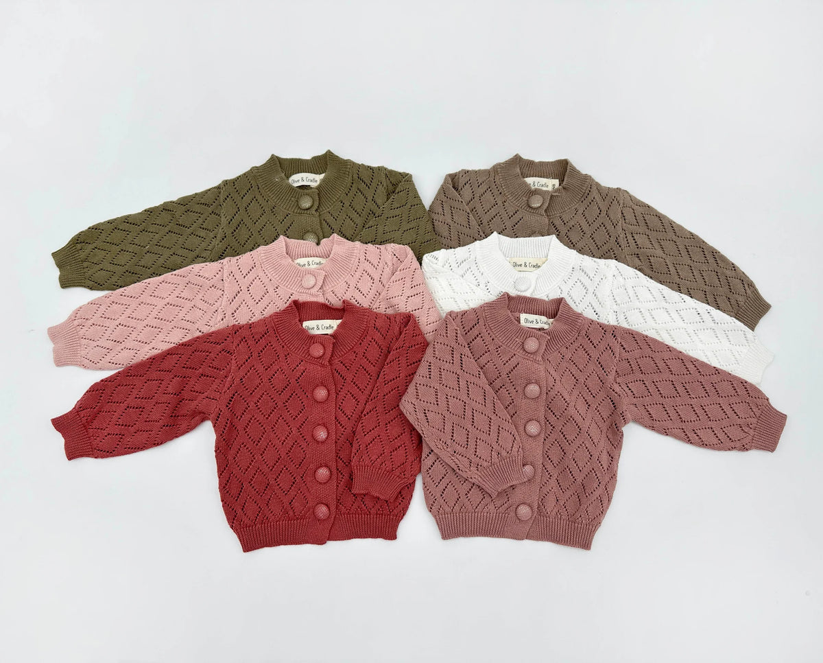 Ellanor Pointelle Diamond Cardigan