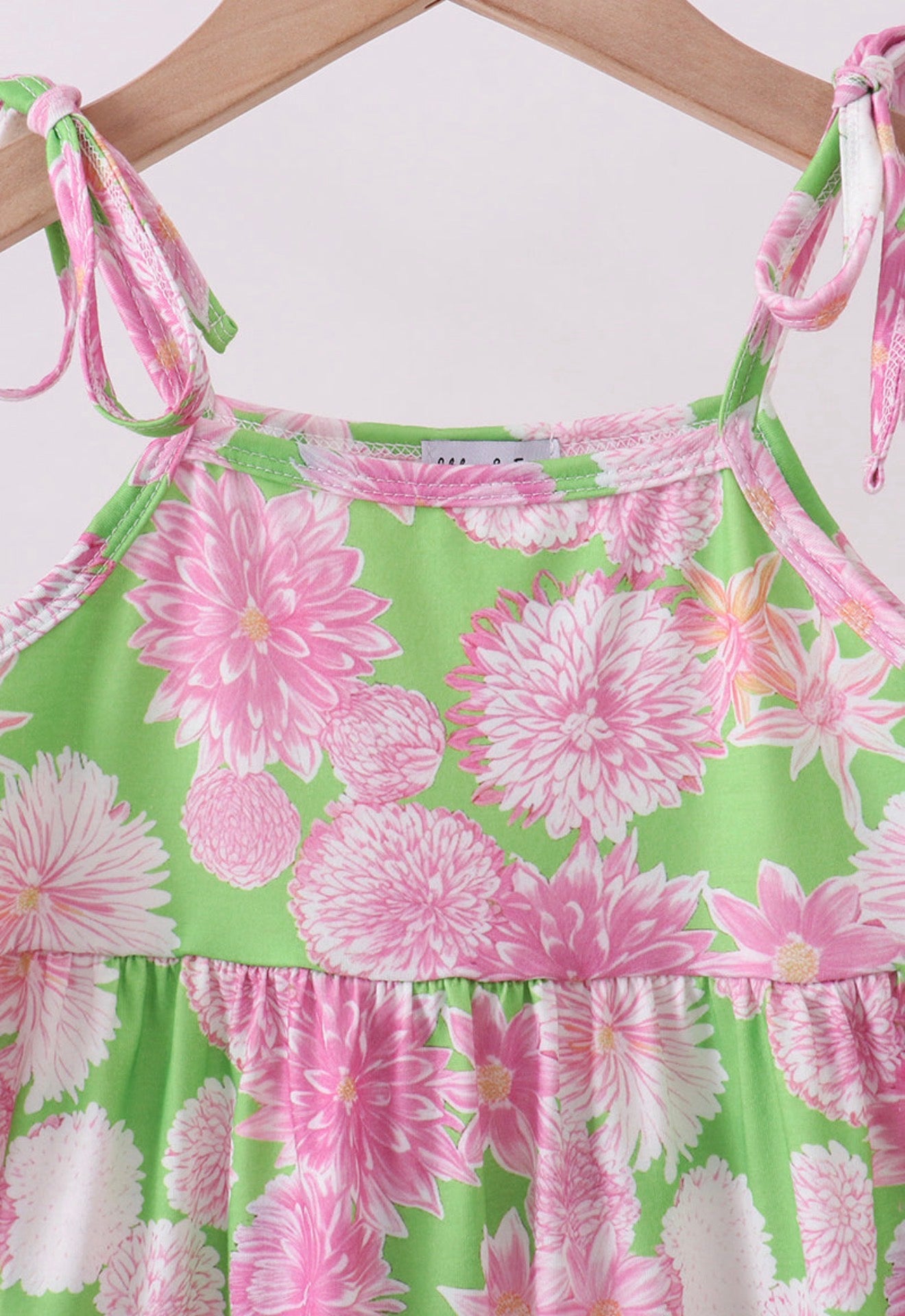 Pink floral ruffle tiered dress