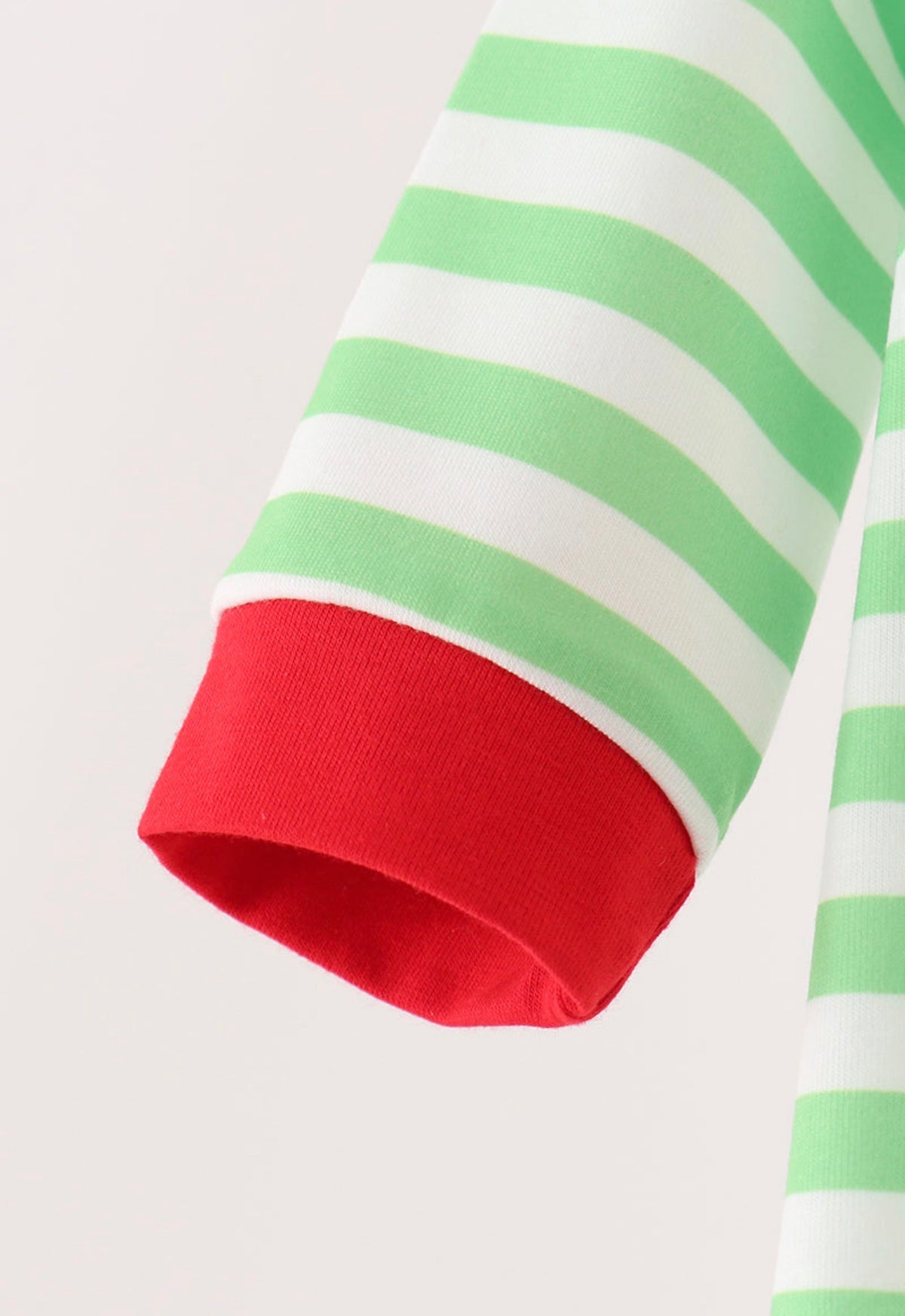 Green grinch embroidery stripe romper