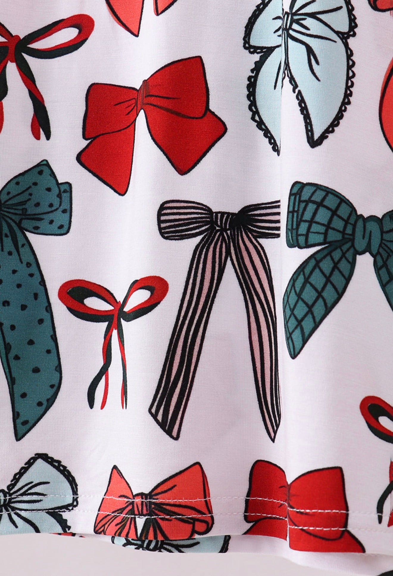 Red Bow Bamboo Girl Pajamas Pants Set