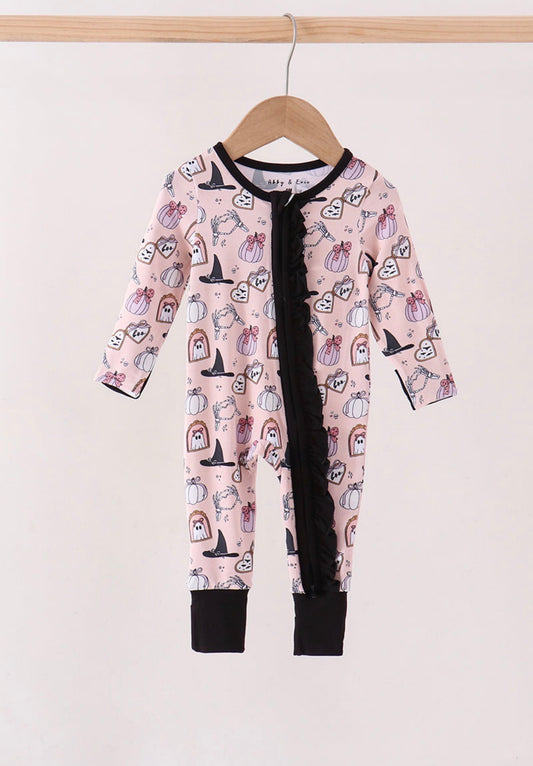 Pink Spooky Embroidery
Bamboo Ruffle Romper