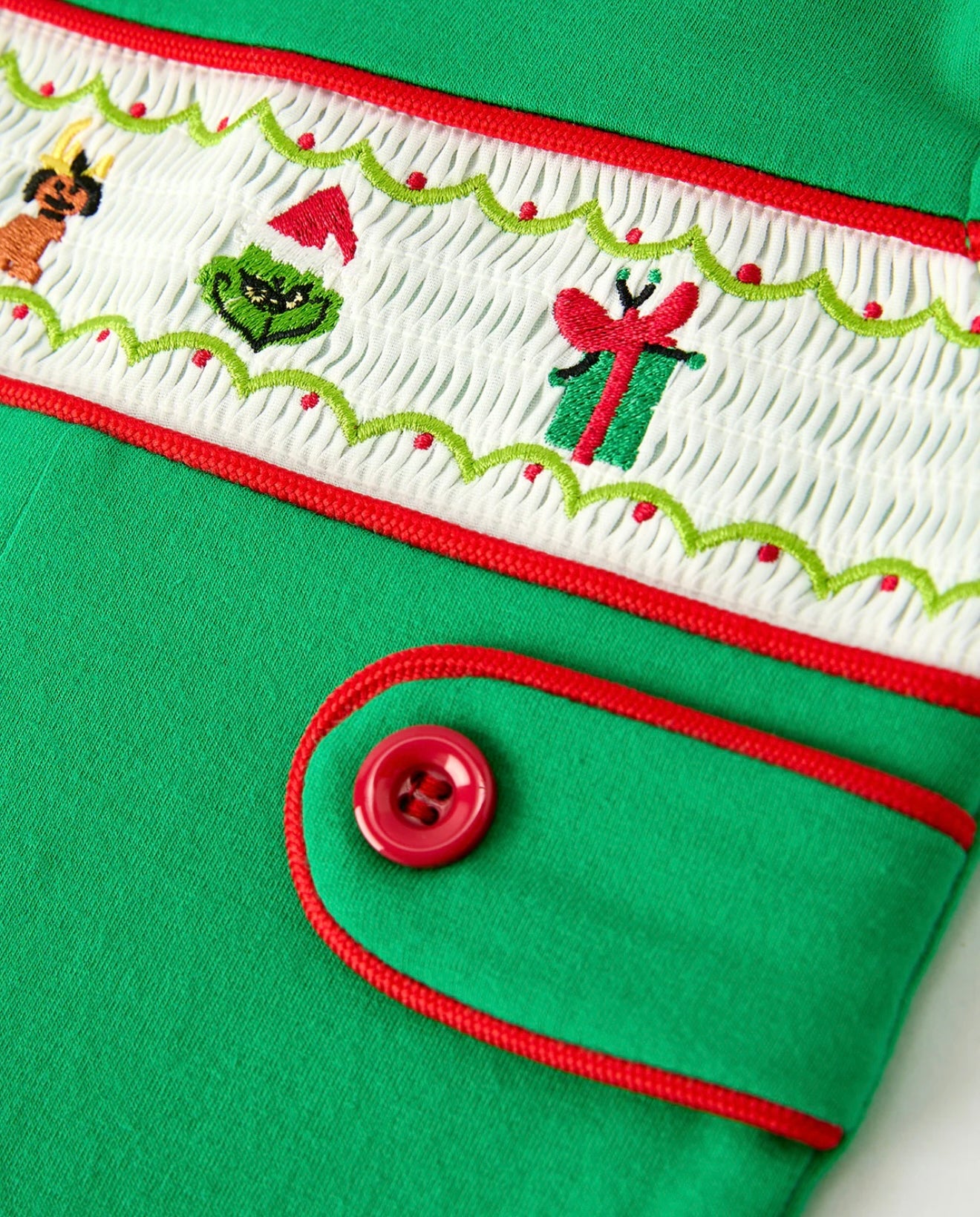 Christmas Character Candy Embroidery Baby Boy Romper