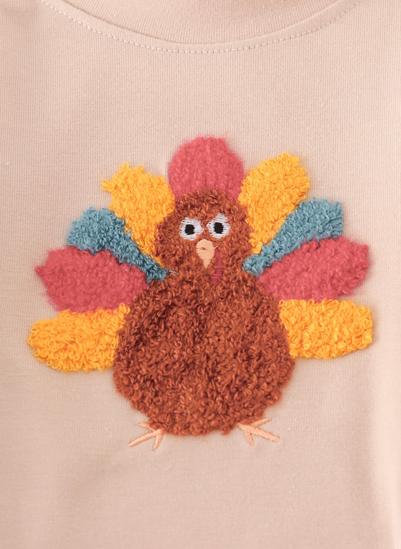 Beige Turkey French Knot Girl’s Ruffle Bubble