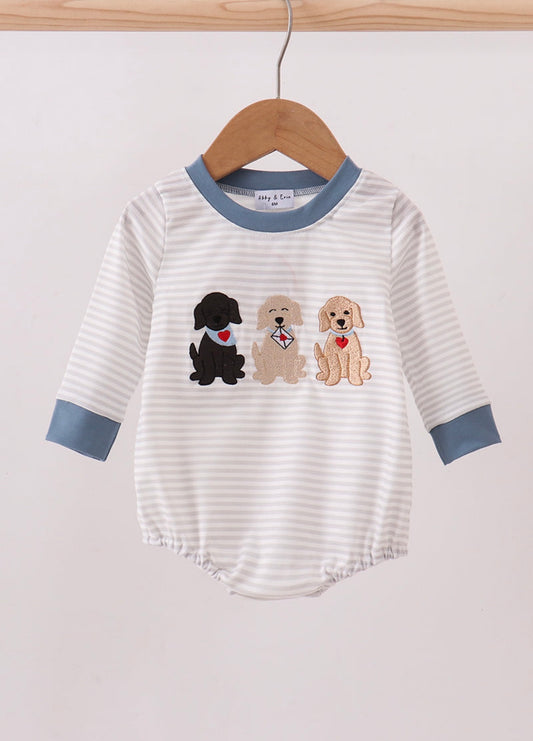 Blue puppy embroidery bubble