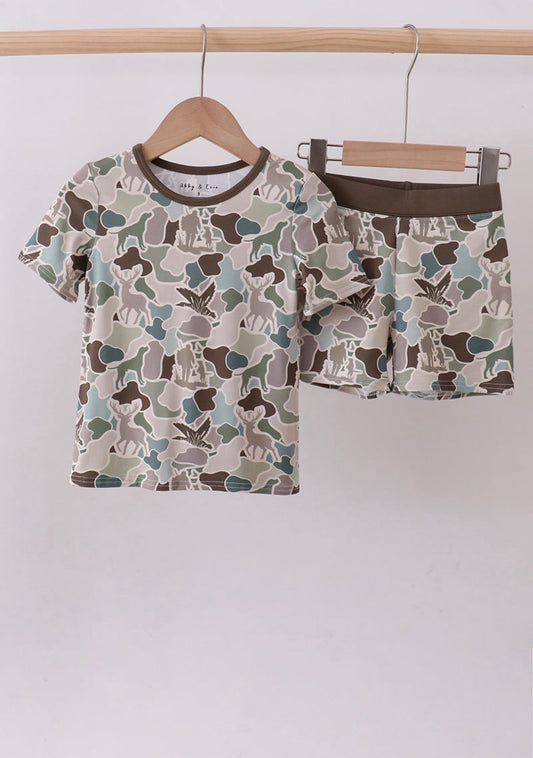Camouflage Duck Print Bamboo Pajama Set