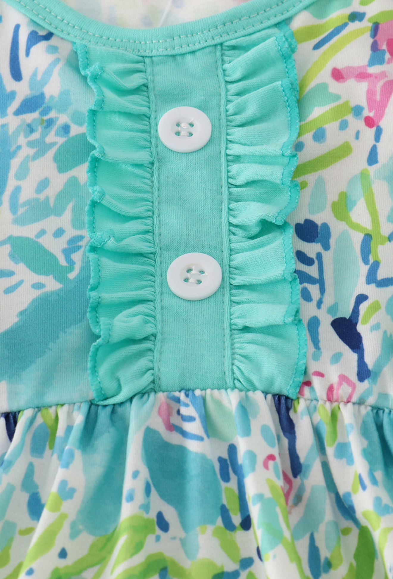 Green meadow splash ruffle pants set