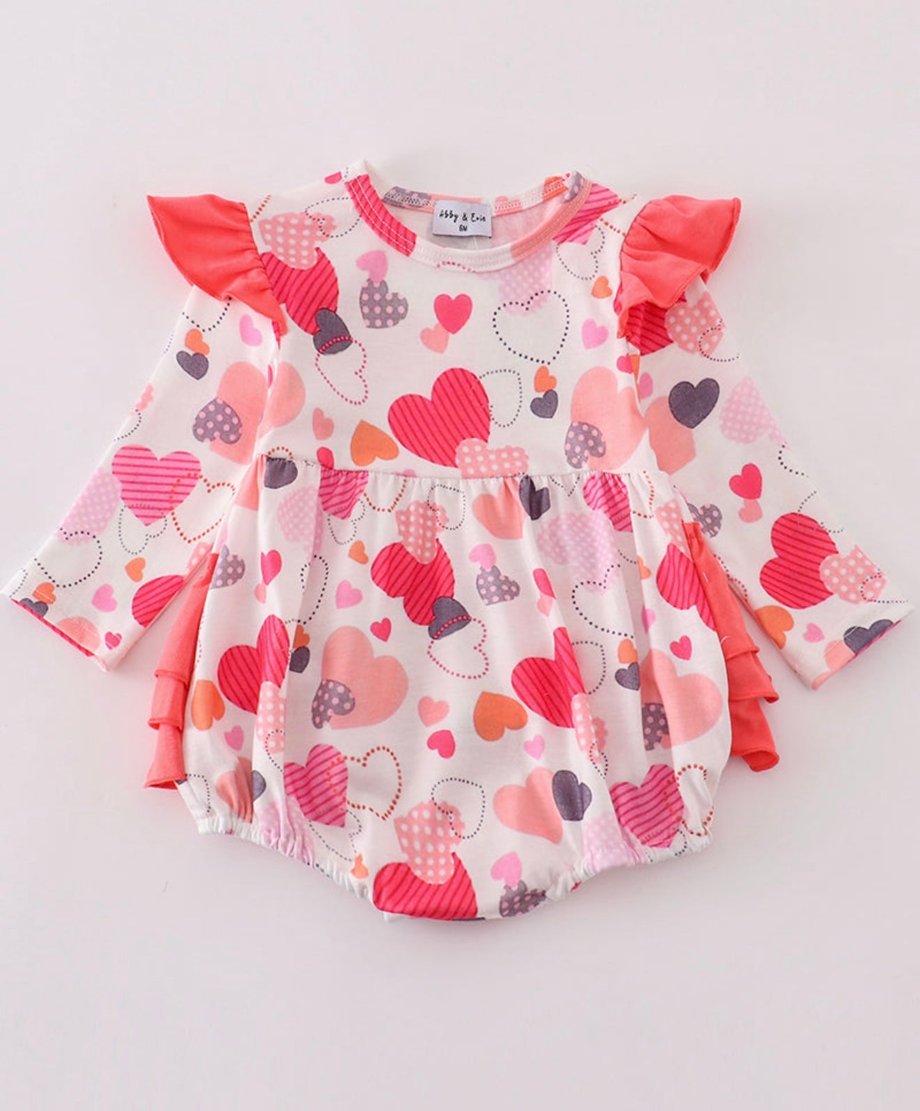 Pink Valentine heart ruffle bubble