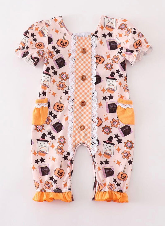Happy Halloween girl romper