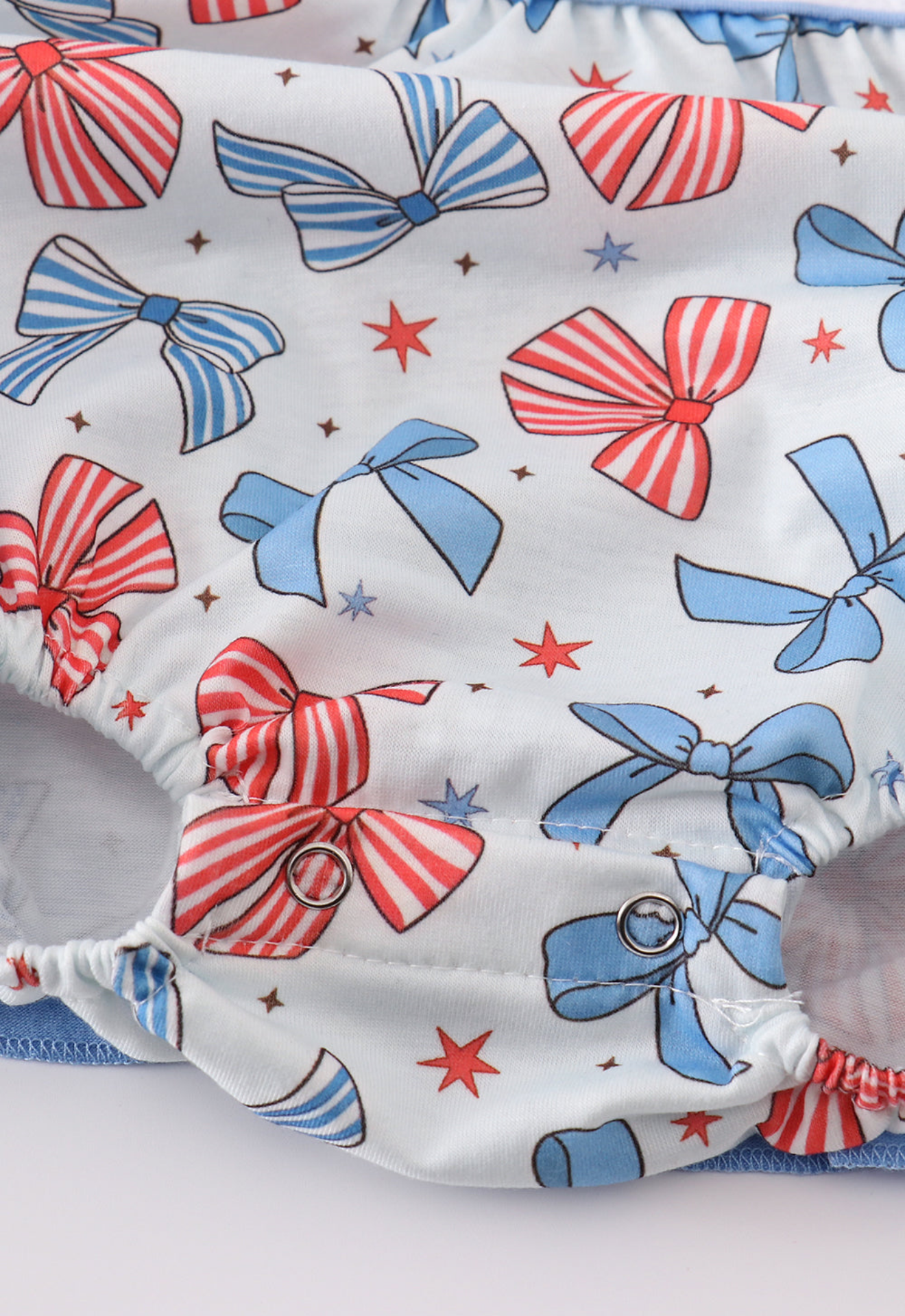 Patriotic bows embroidery ruffle bubble