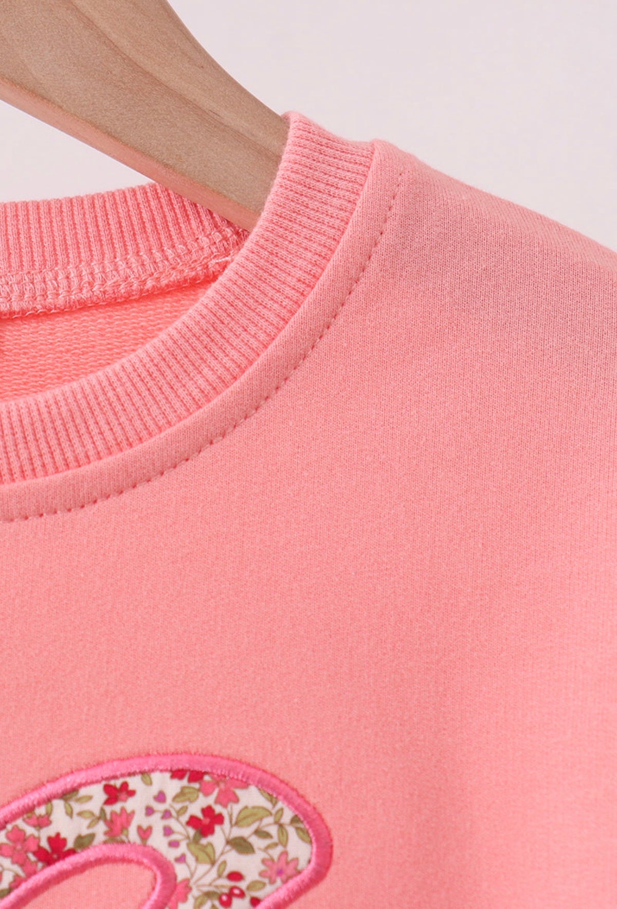 Pink Floral Bow Embroidery
Top
