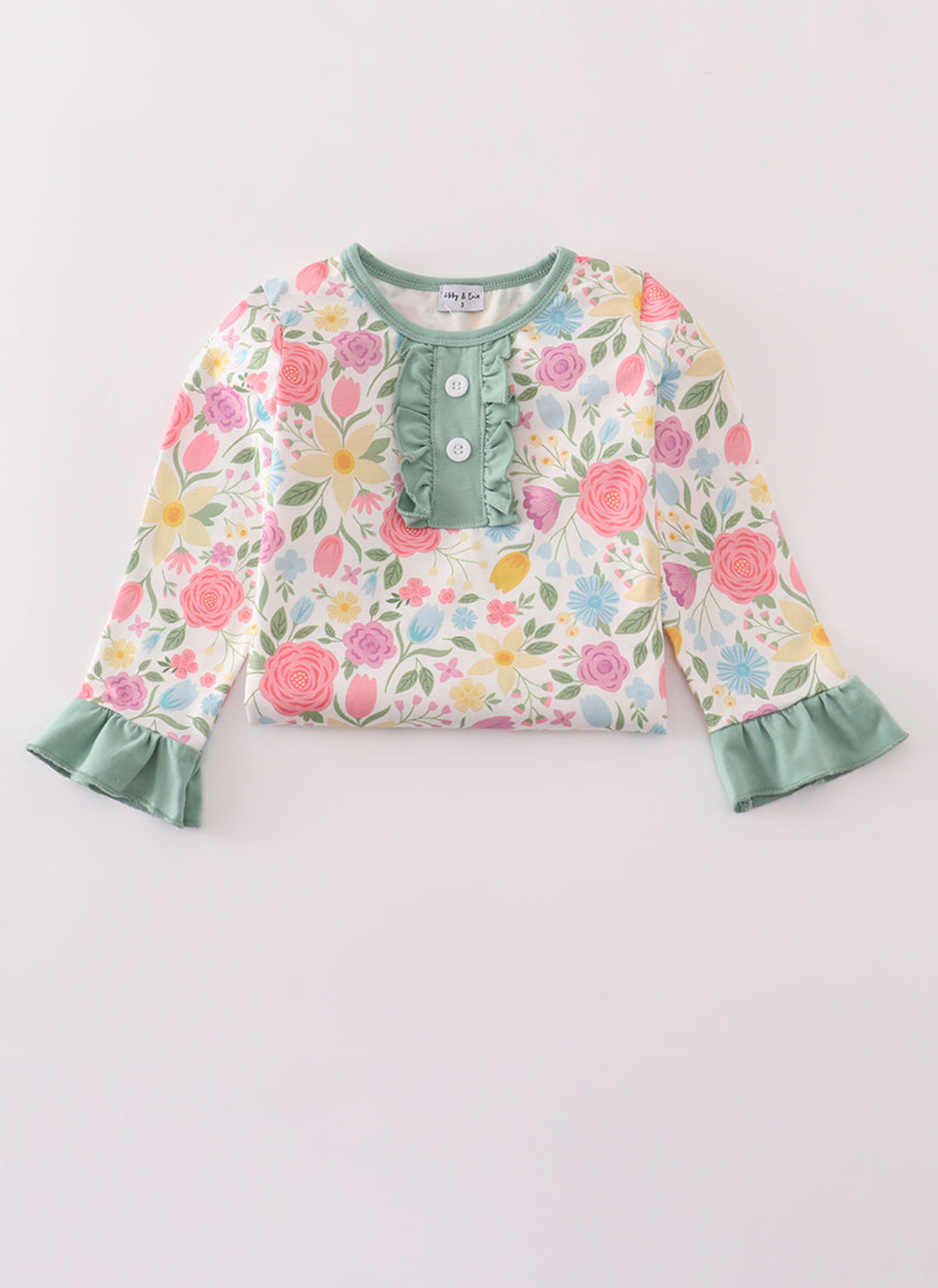 Green floral print dress