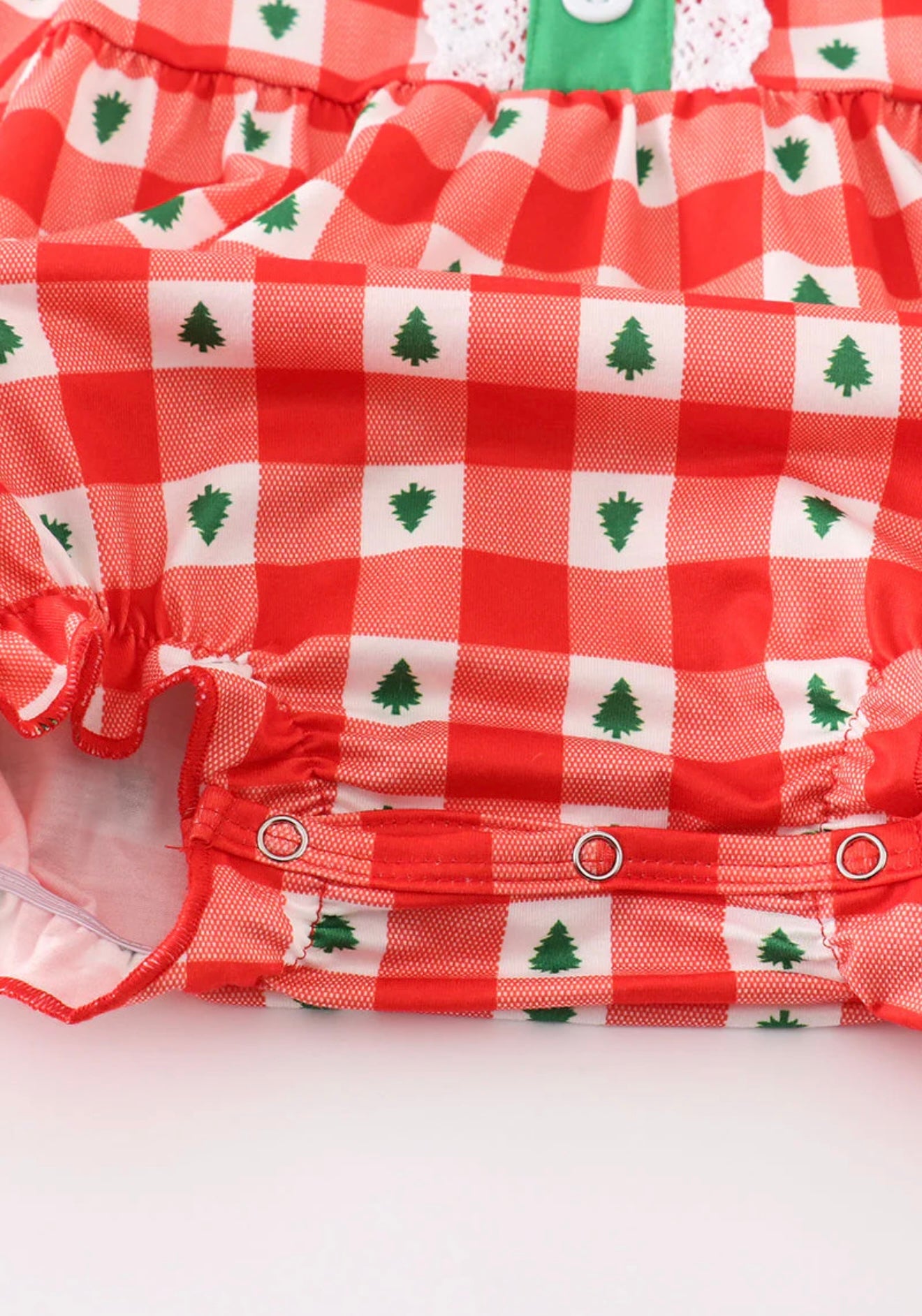 Red Christmas Tree Gingham Girl Bubble ￼