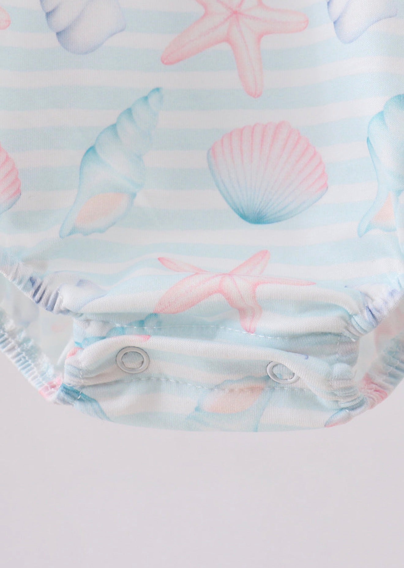 Blue shell starfish embroidery bubble