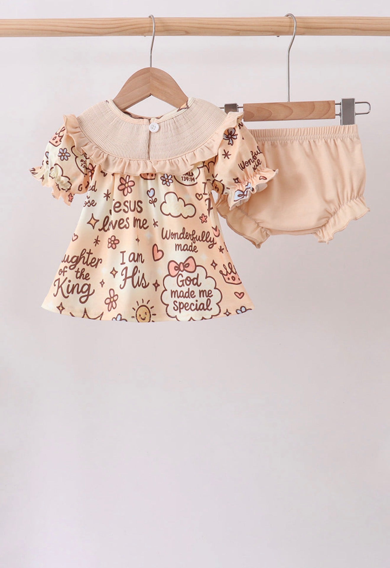 Child of God smocked bloomer set
