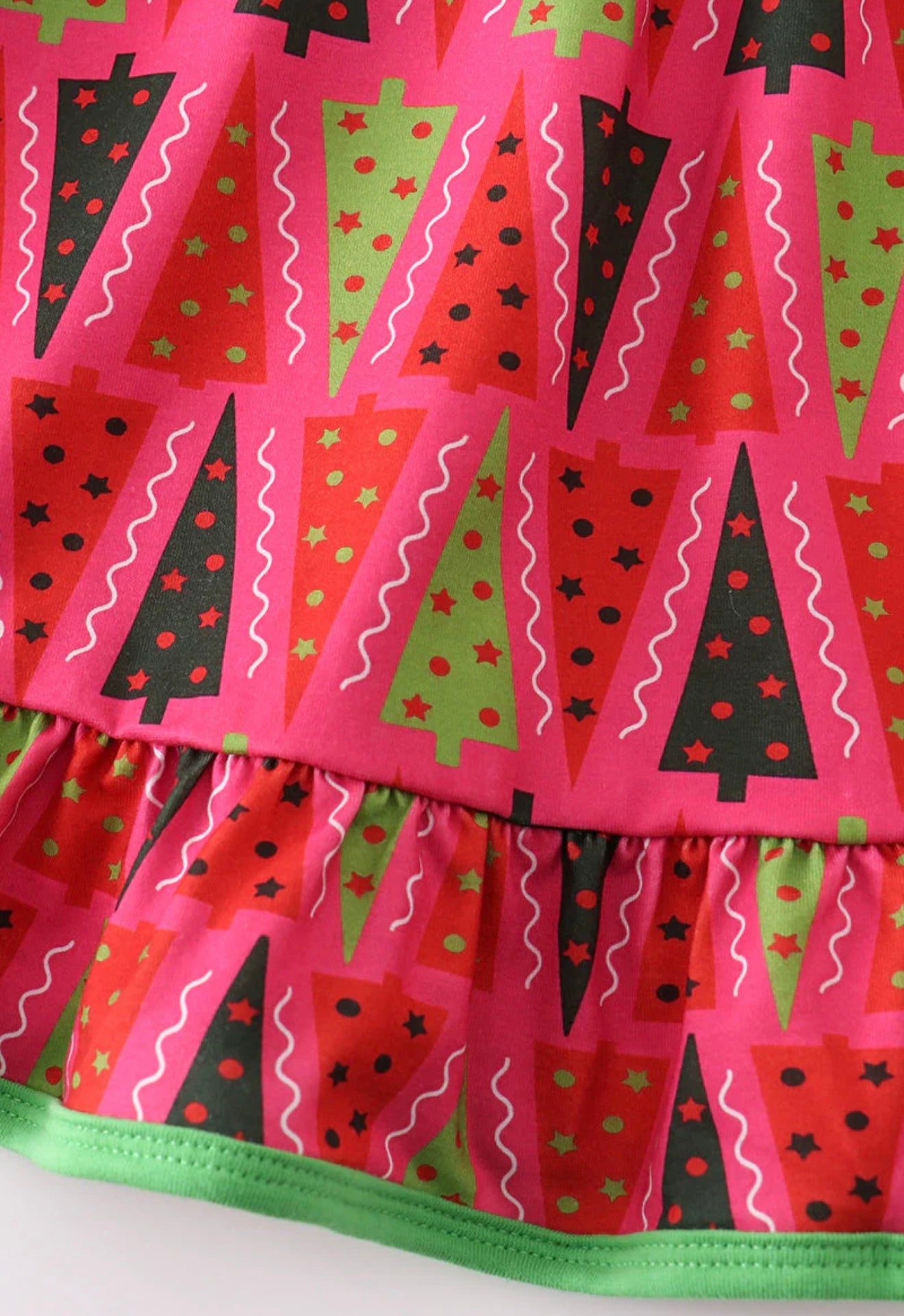 Red Christmas Tree Ruffle Dress