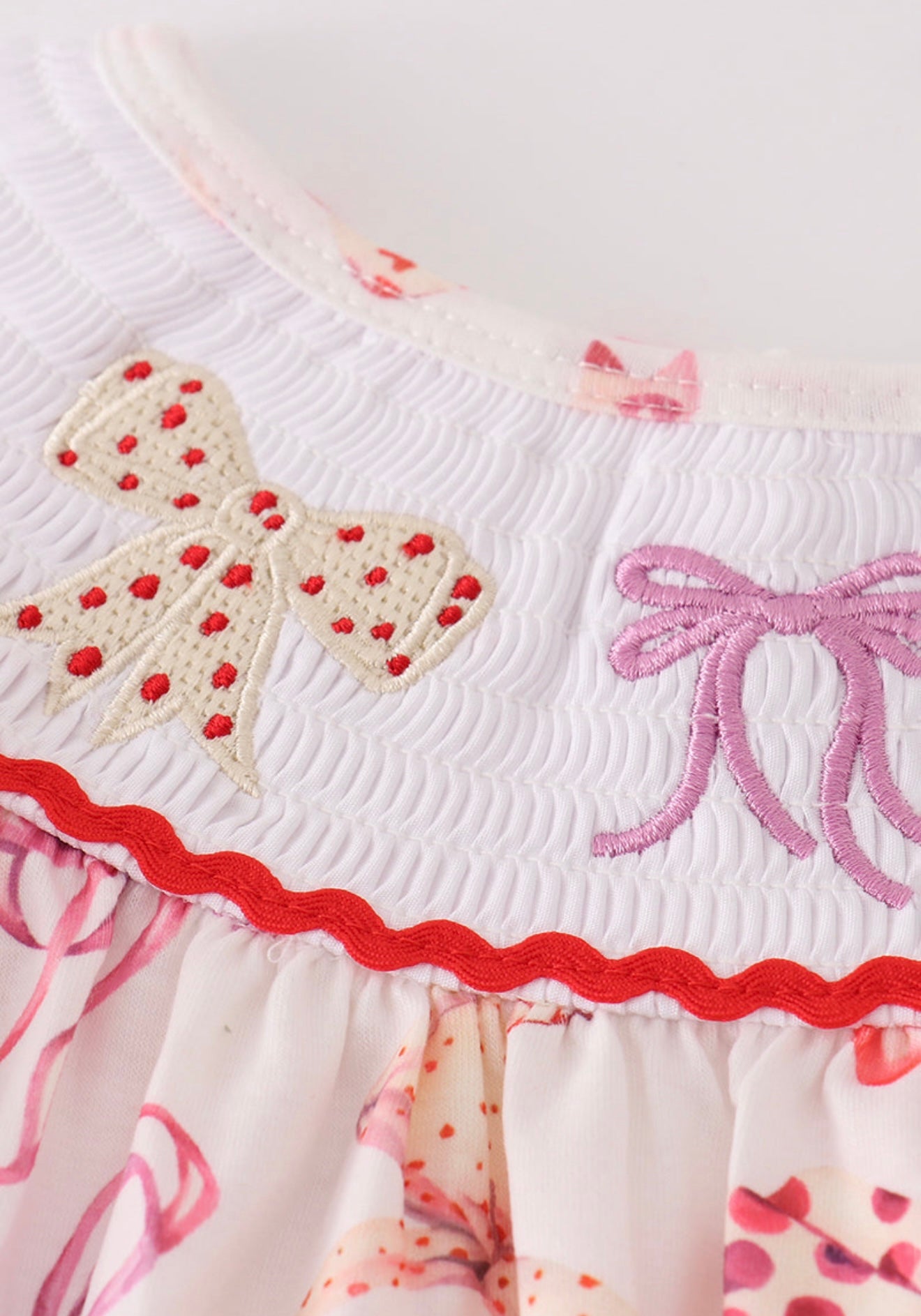 Red Bow Smocked Dress