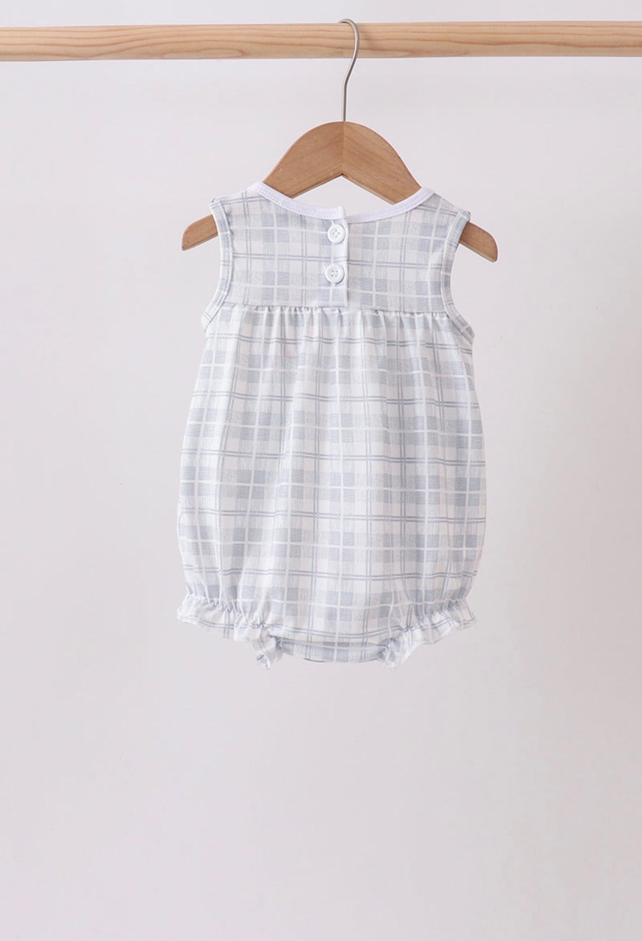 Blue Faith Quote Embroidered Ruffle Bubble
