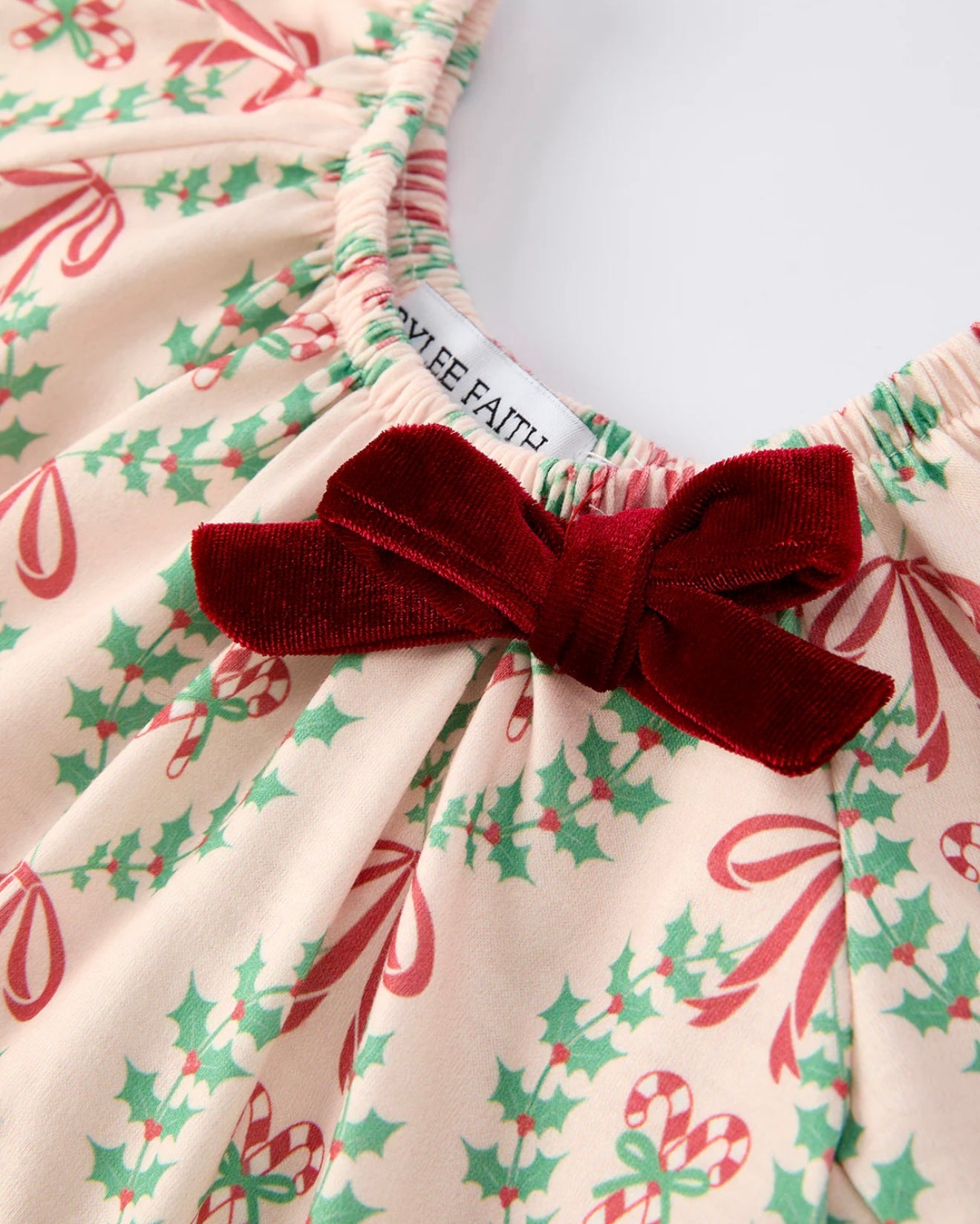 Christmas Wreath Print Baby Girls Romper Long Sleeve Holiday Outfit