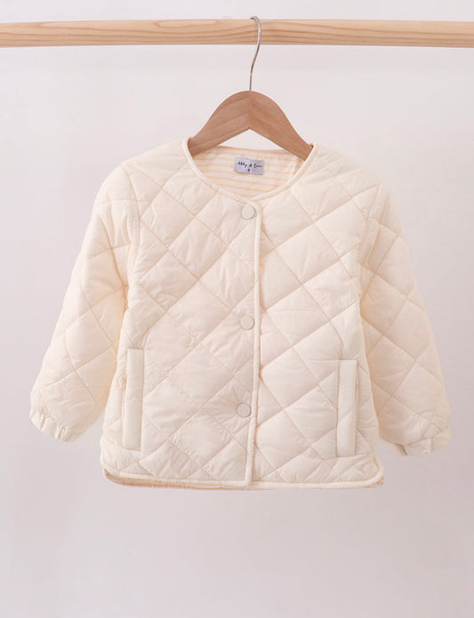 Girl’s cream quilted jacket