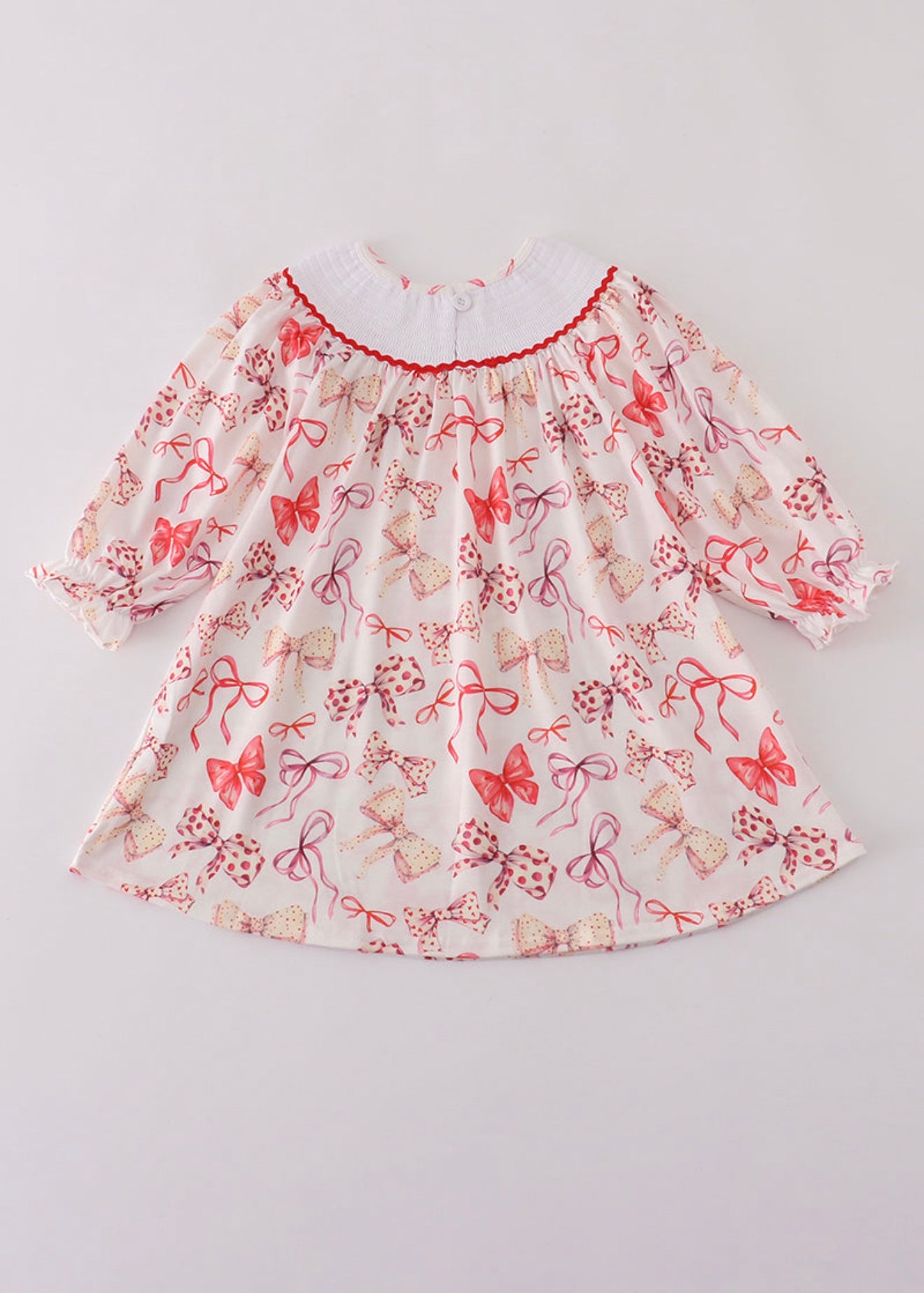 Red Bow Smocked Dress