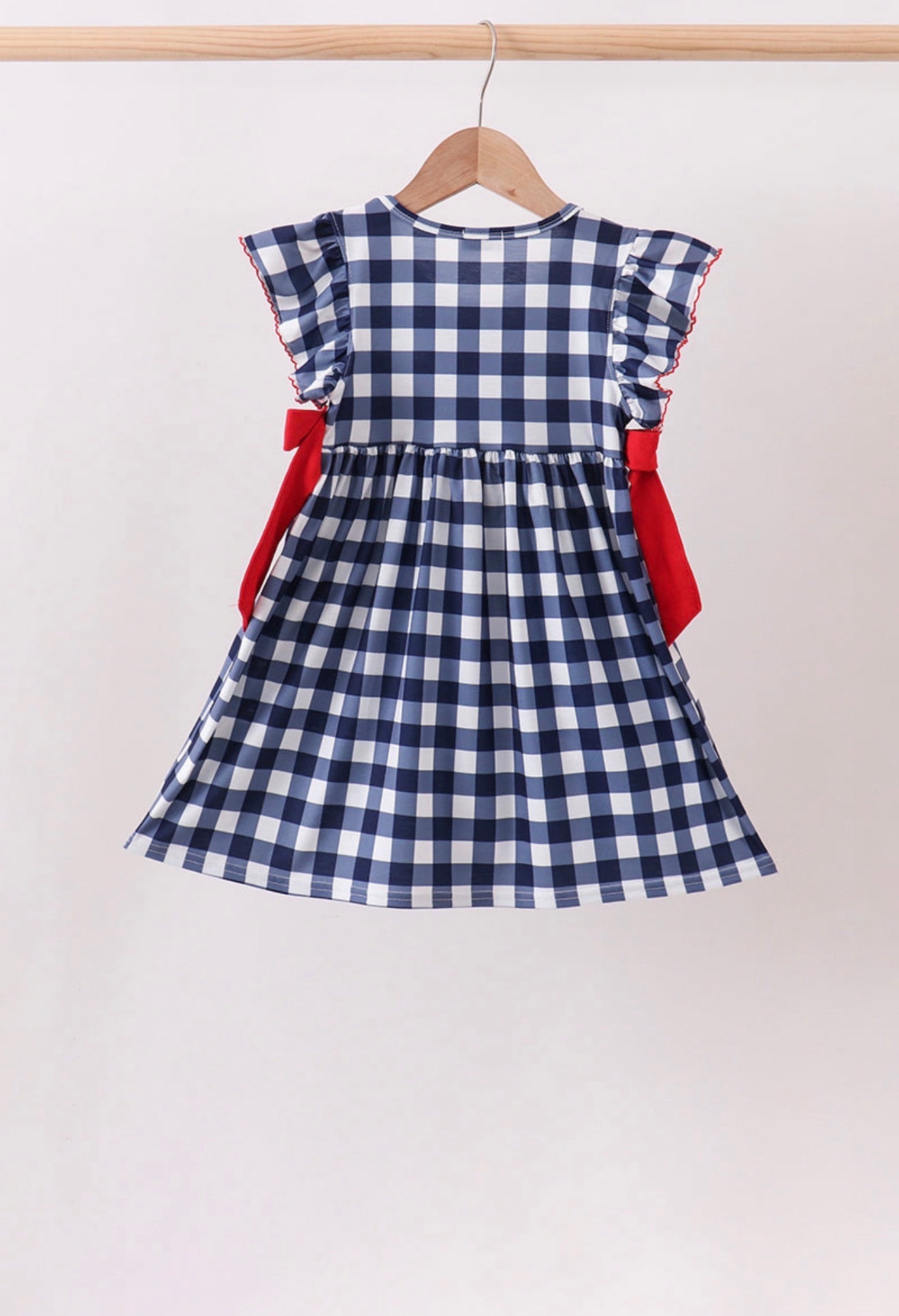 Navy Apple Smocked
Gingham Dress
