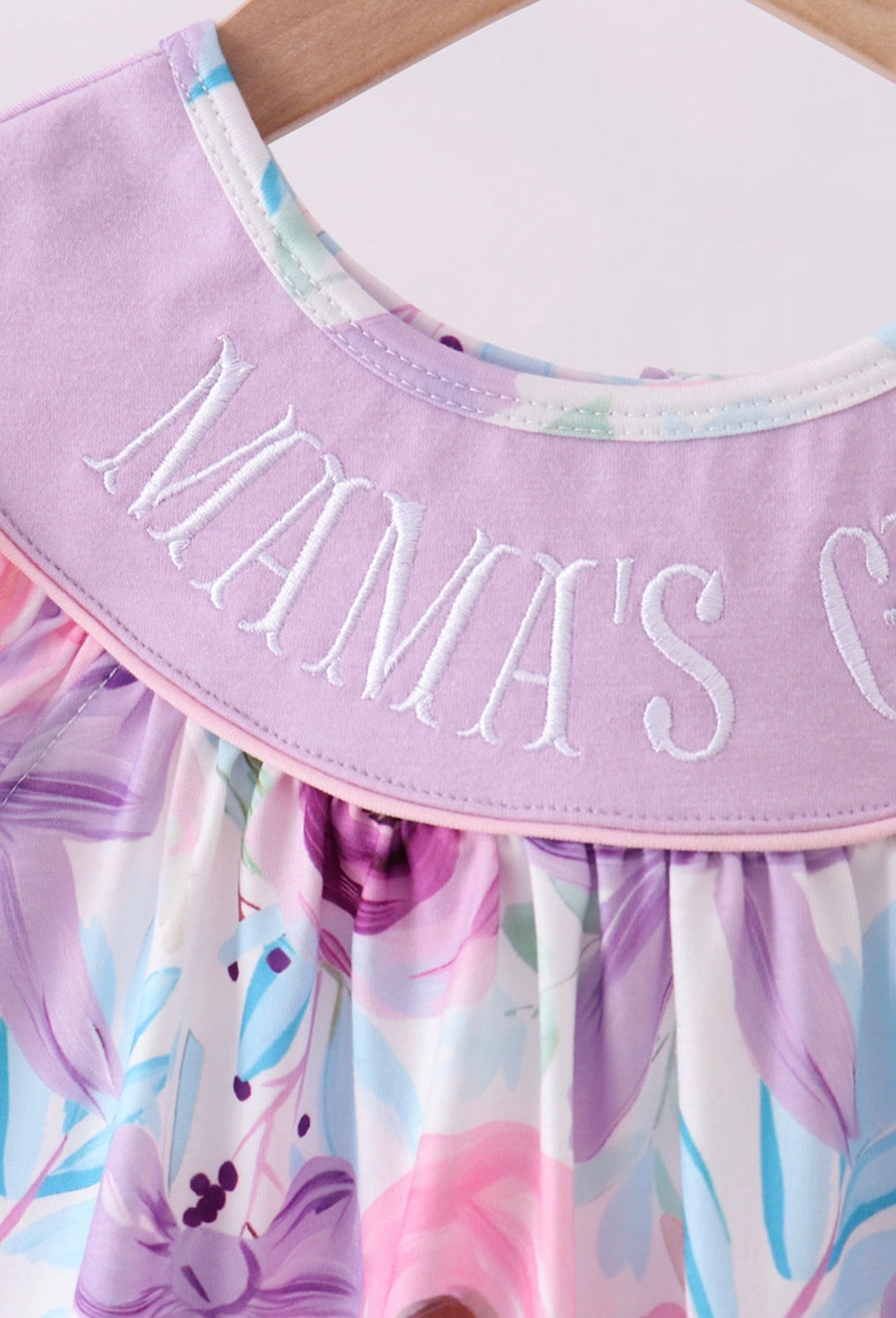 Purple MAMA’S GIRL floral ruffle bubble