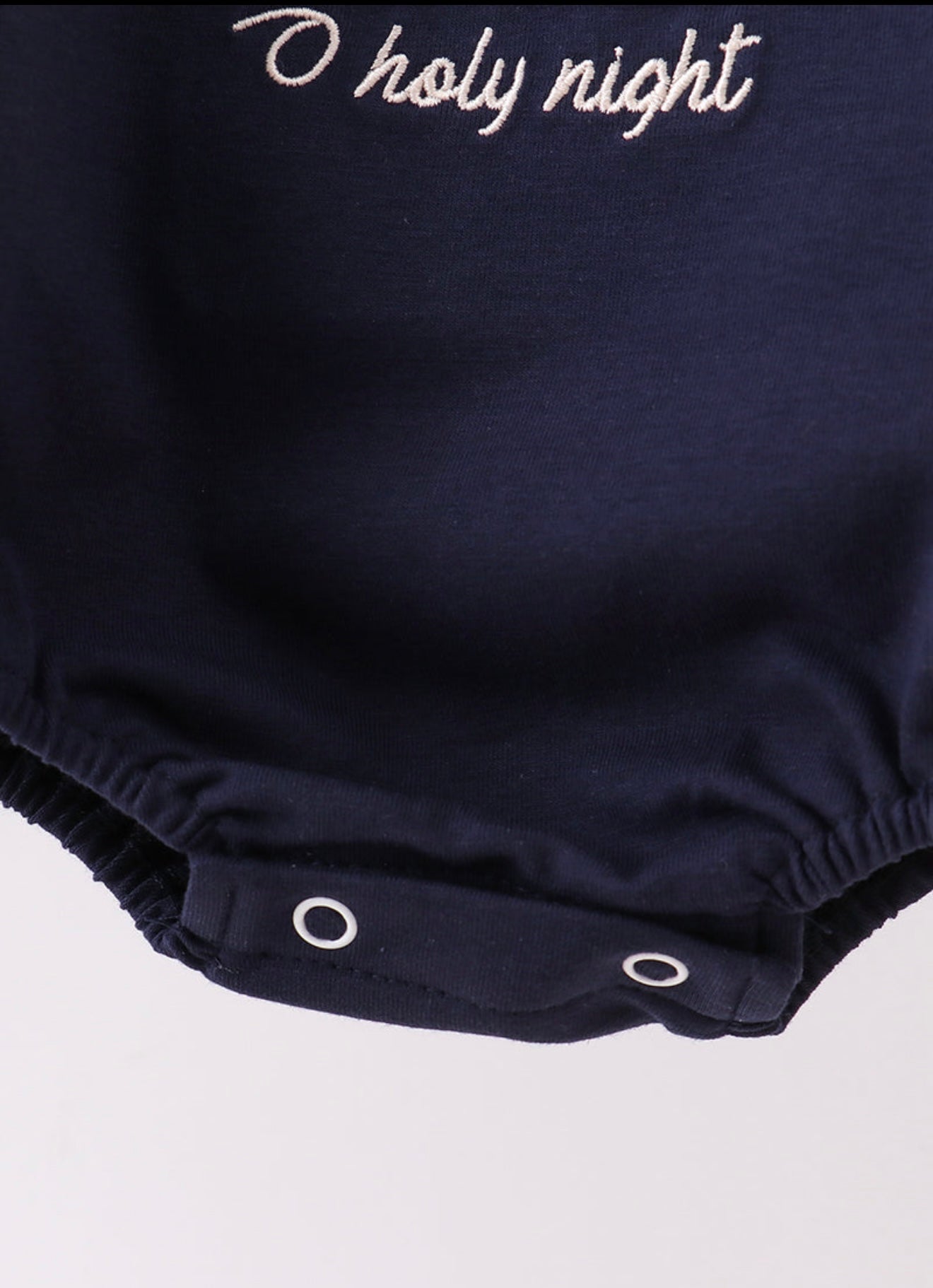 Navy nativity “Oh Holy Night” embroidery boy’s bubble