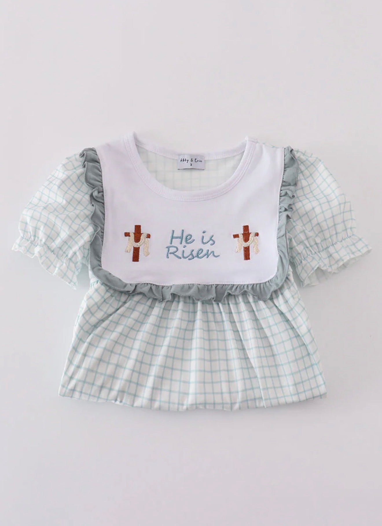 Blue He is Risen embroidery dress