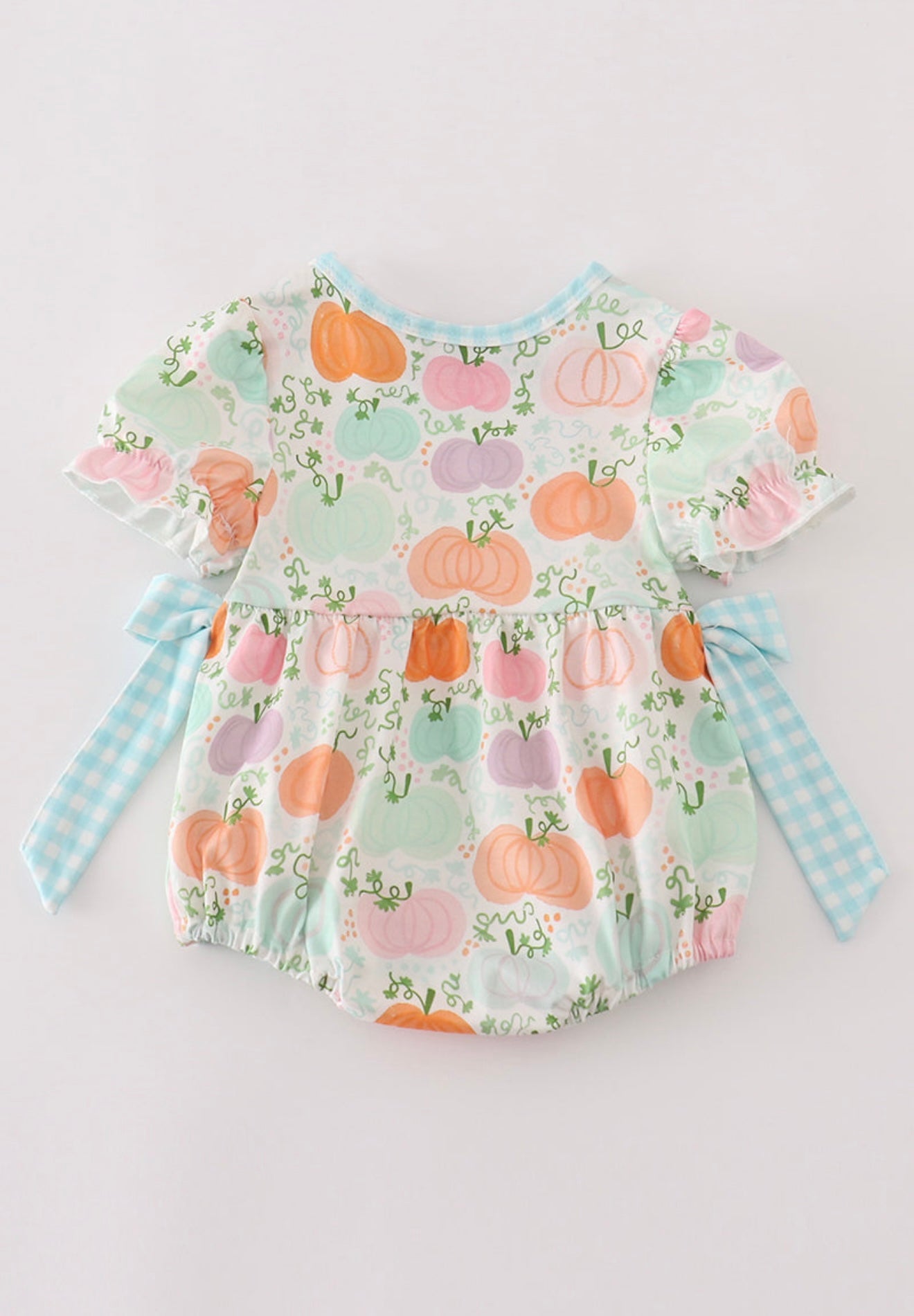 Pumpkin print ruffle girl bubble