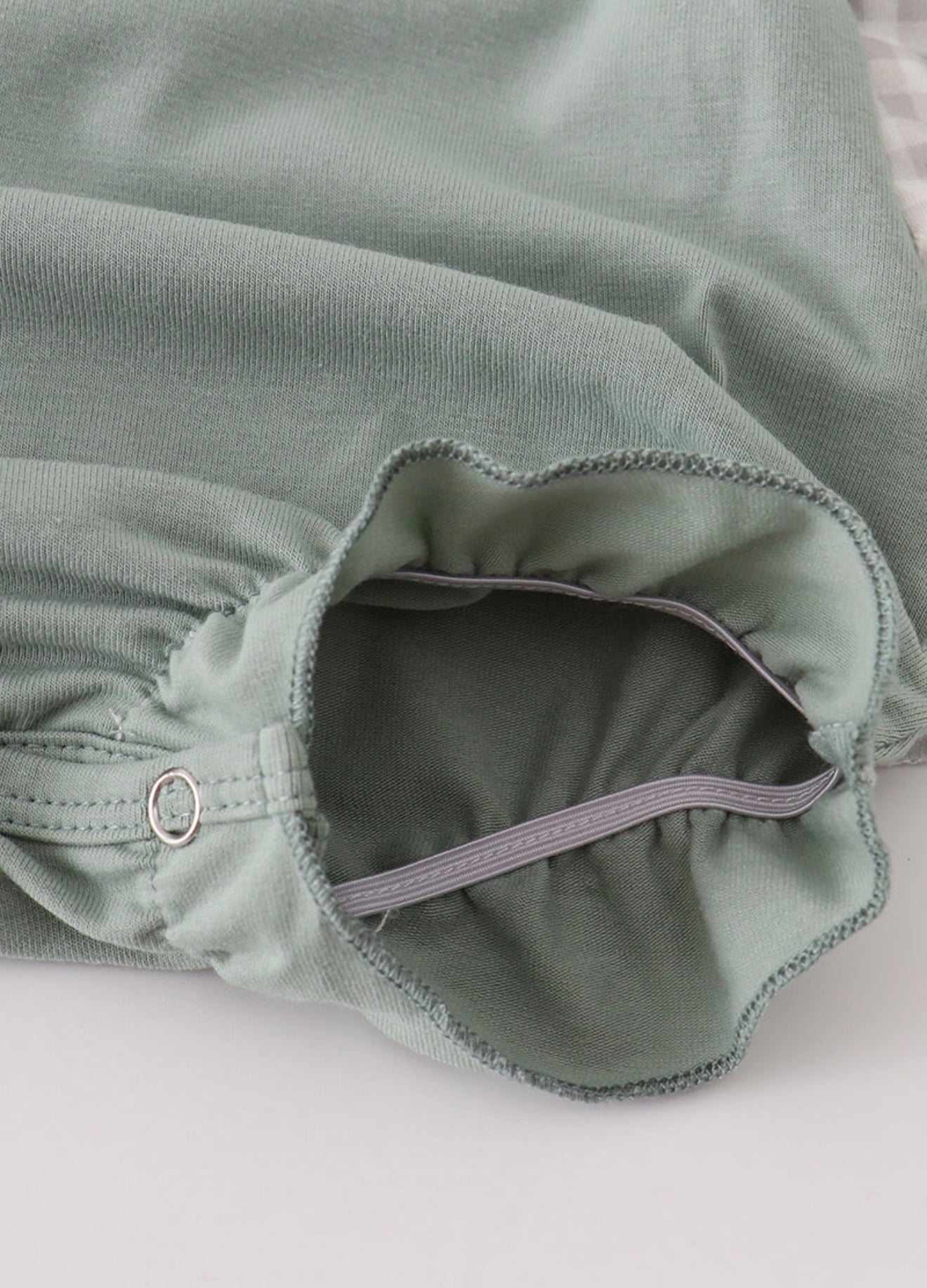 Sage Turkey French Knot Girl’s Ruffle Bubble