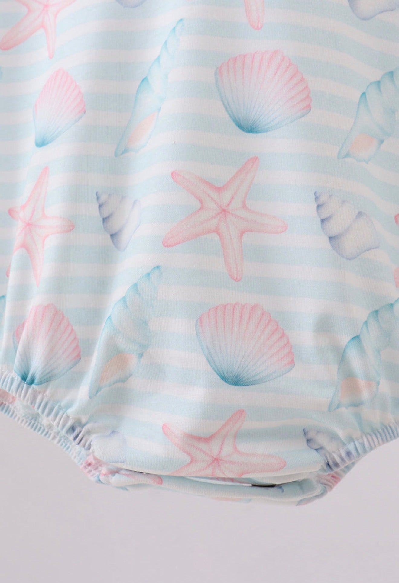Blue shell starfish embroidery bubble