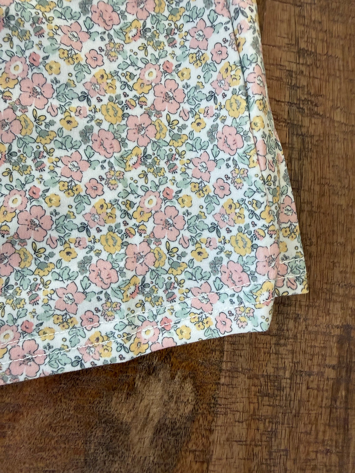 Pink floral print pumpkin embroidery girl dress