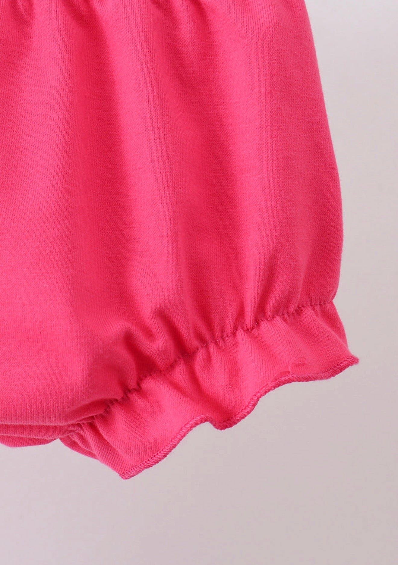 Pink floral smocked ruffle bloomer set