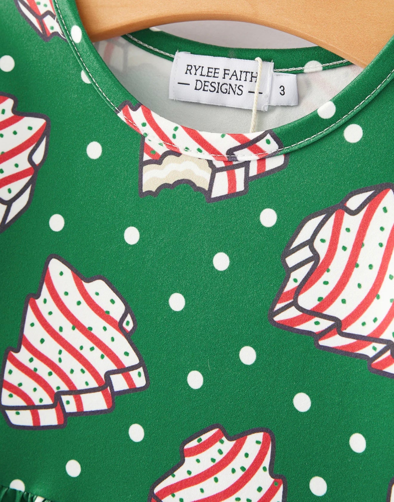 Christmas Gingerbread Print Girls Dress